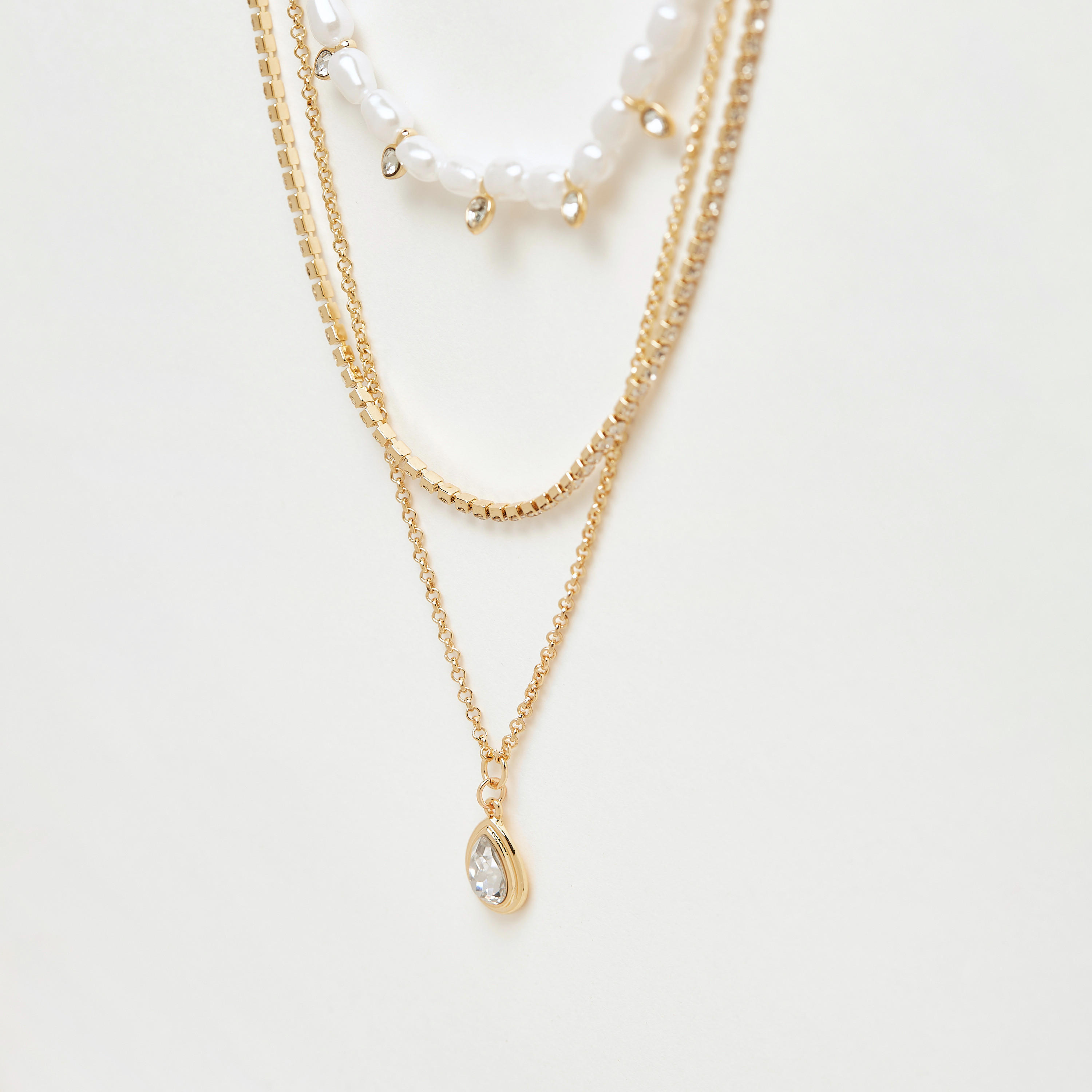 Layered Embellised Necklace with Lobster Clasp Closure-women-watchesandjewellery-jewellery-necklacesandpendants-image-3