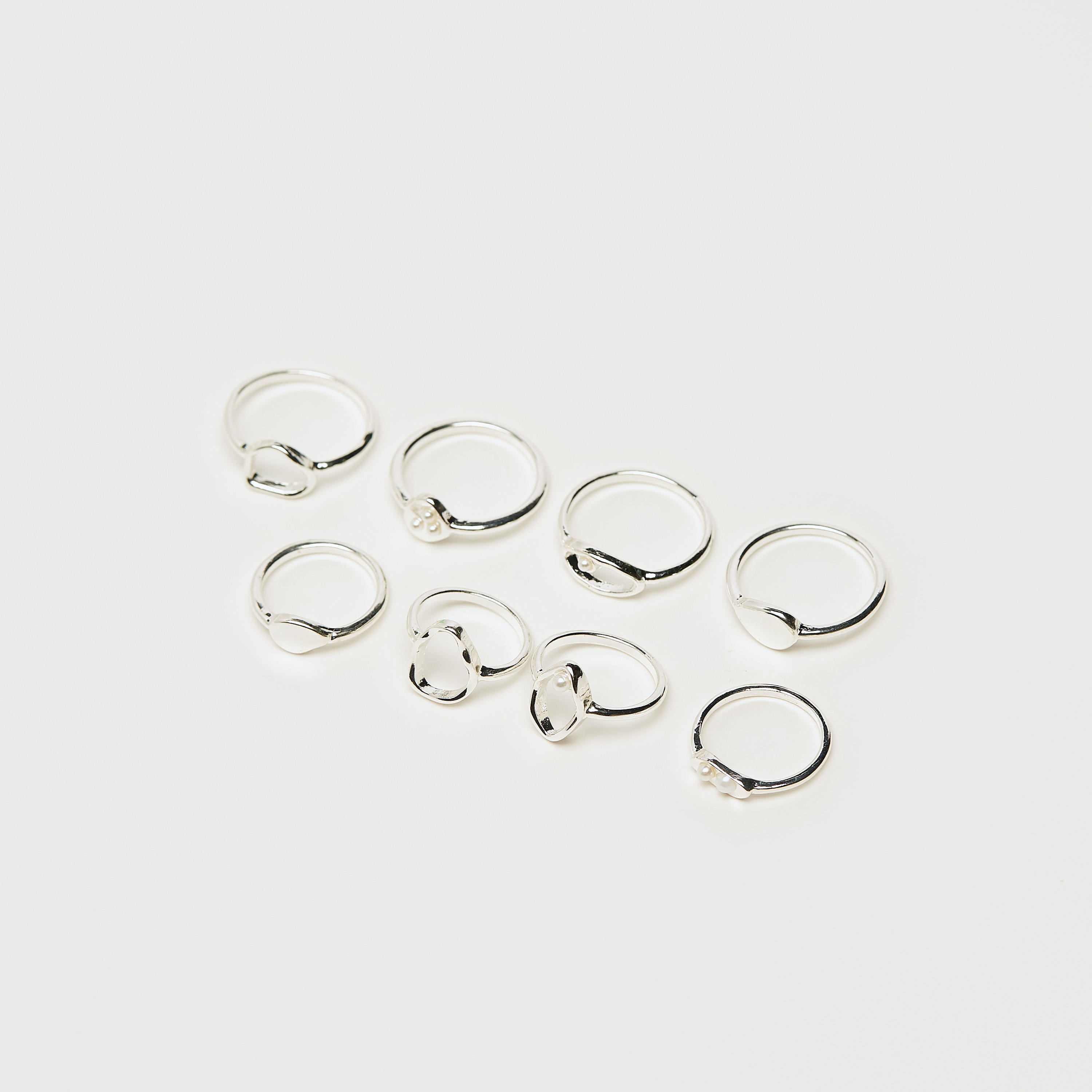 Set of 8 - Gloo Textured Ring-women-watchesandjewellery-jewellery-rings-image-1