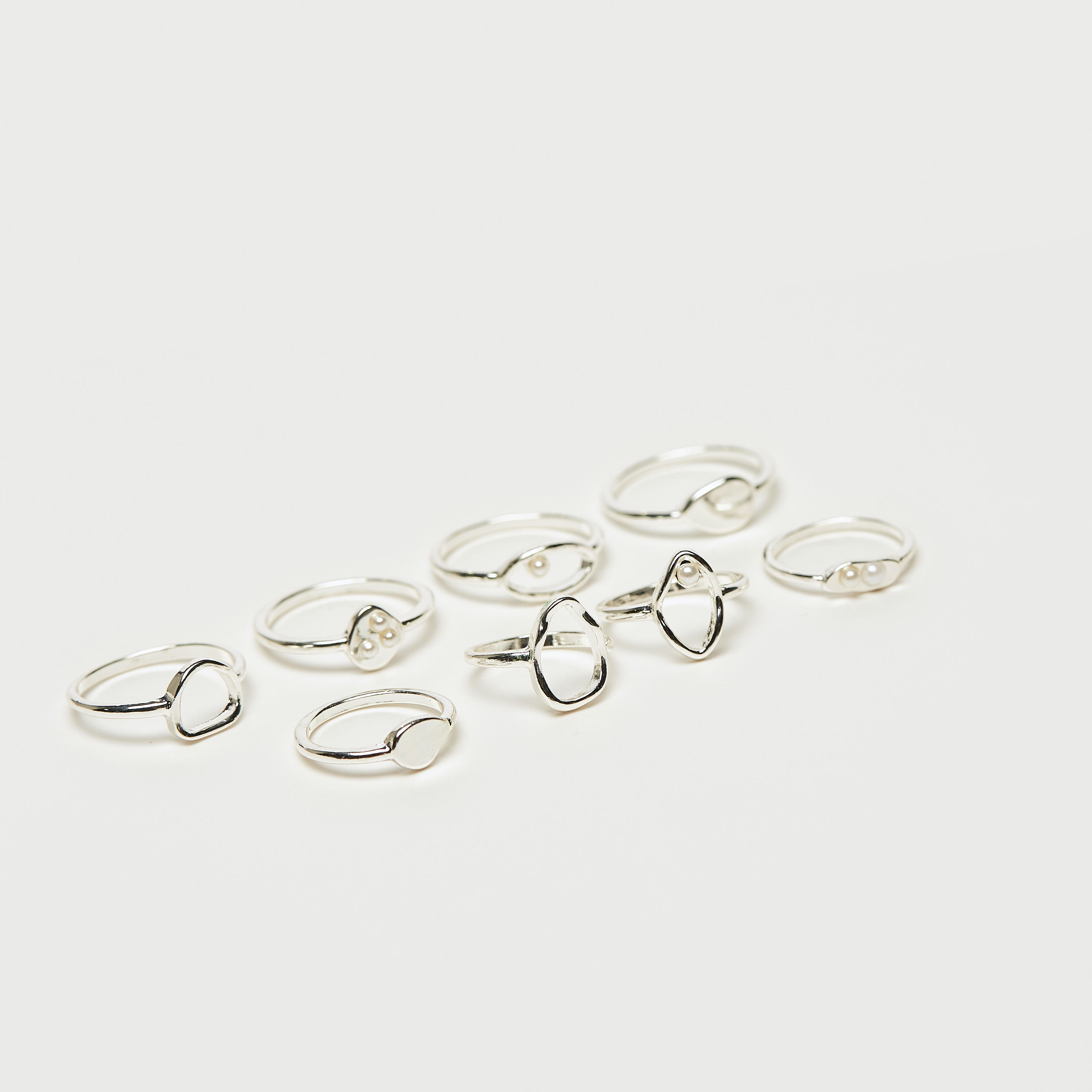 Set of 8 - Gloo Textured Ring-women-watchesandjewellery-jewellery-rings-image-3
