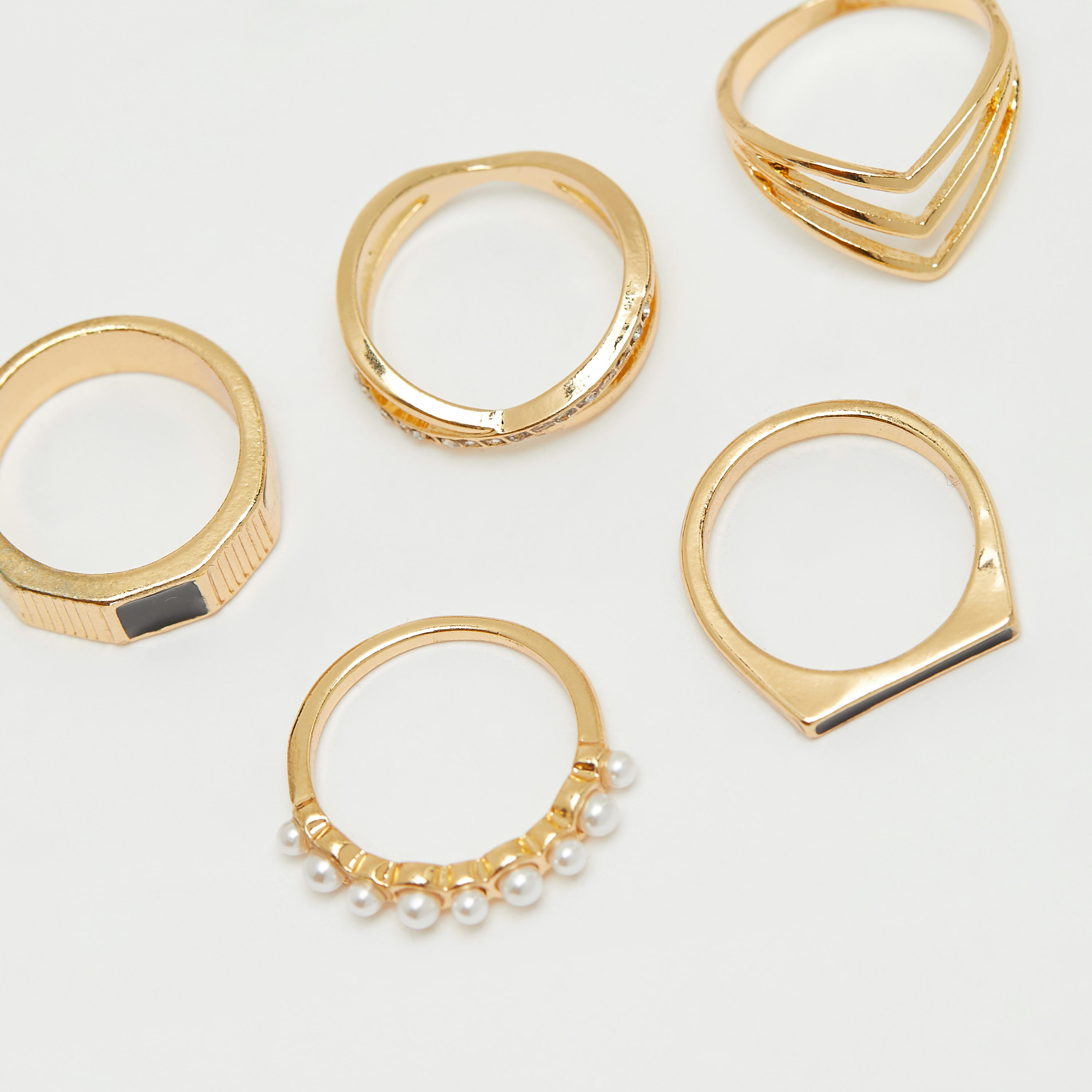 طقم خواتم 5 قطعة متنوعة-women-watchesandjewellery-jewellery-rings-image-2