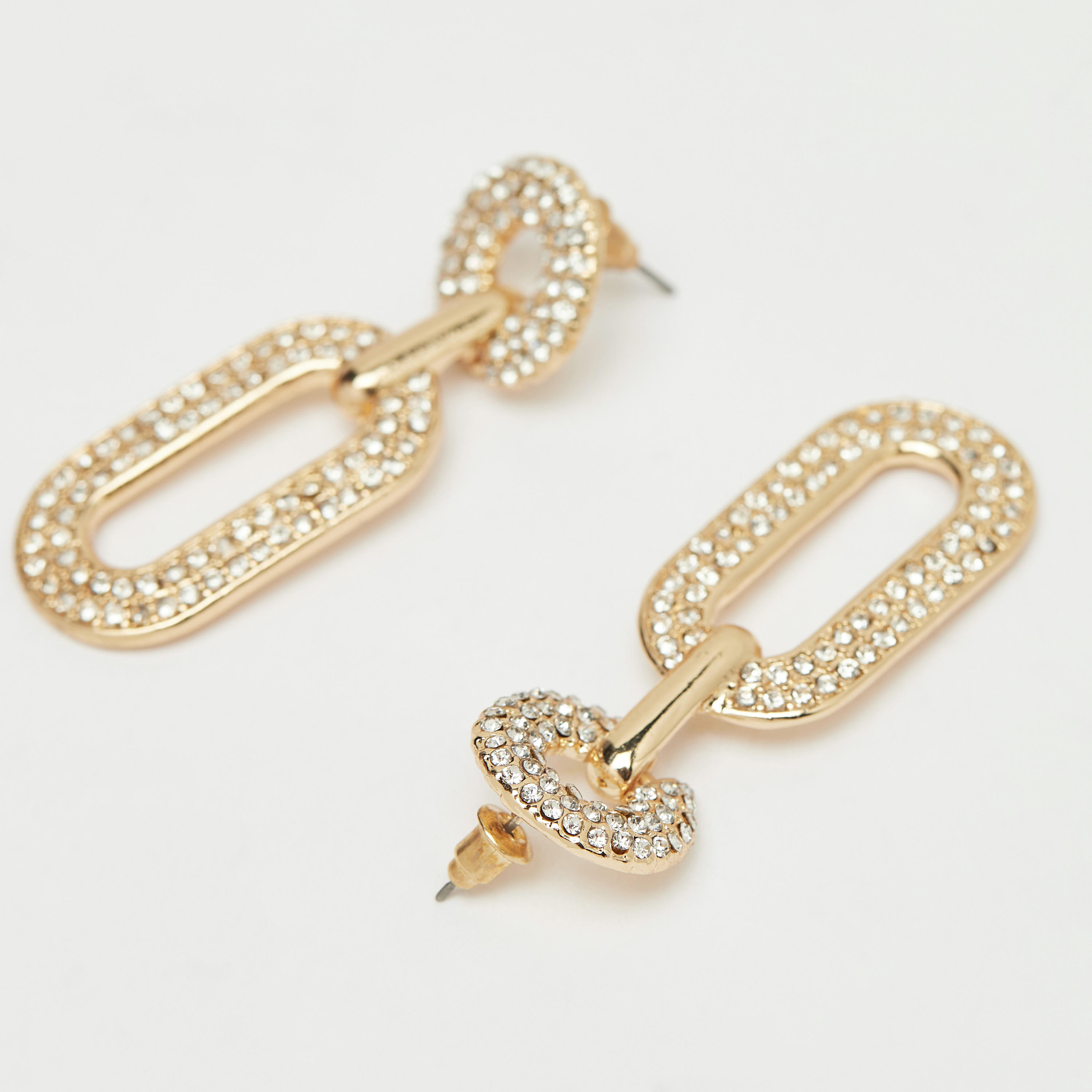 أقراط متدليّة مرصعة بالحجر بمكبس إغلاق خلفي-women-watchesandjewellery-jewellery-earrings-image-1