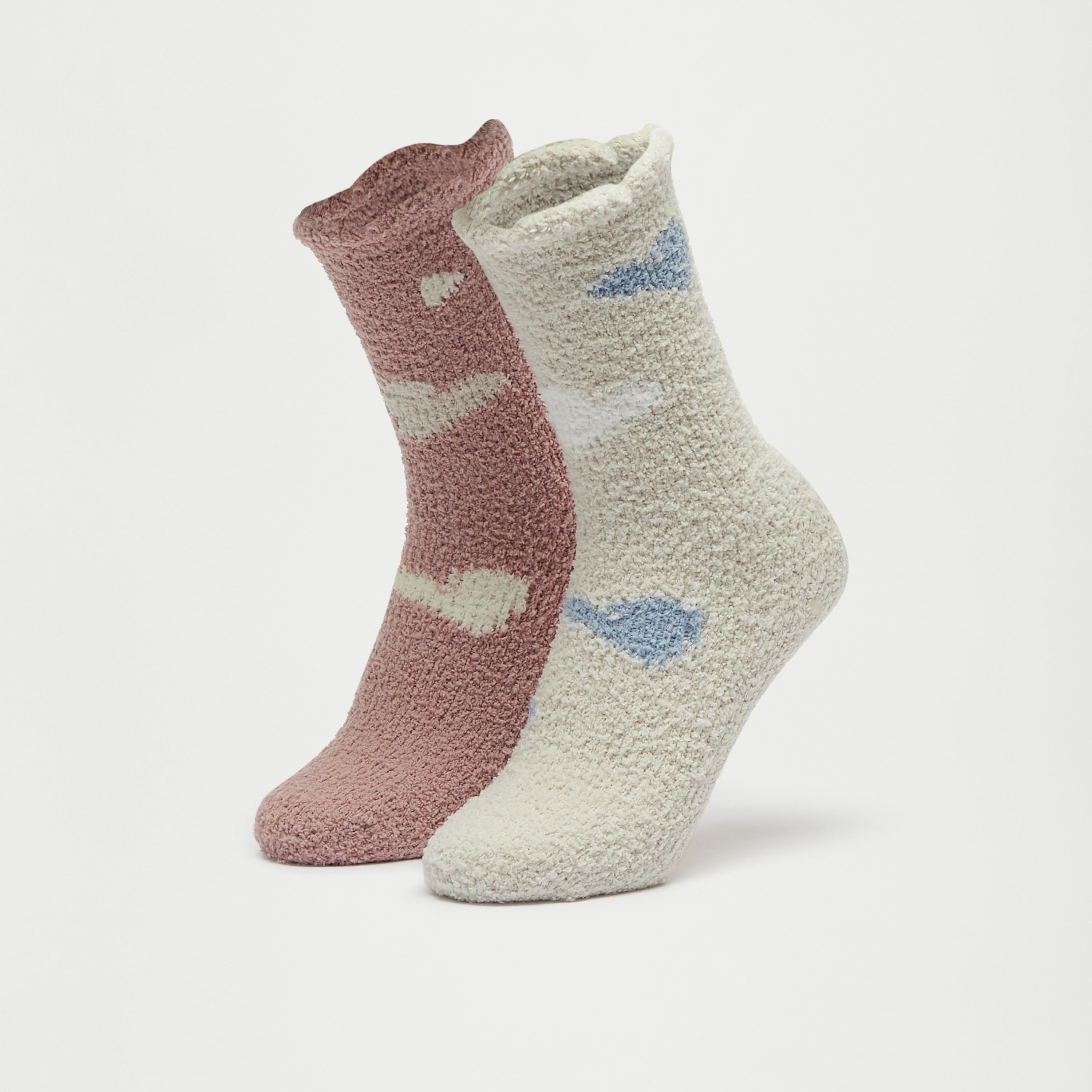 جوارب بارزة الملمس بطول ربلة الساق - طقم 2 قطعة-women-socksandstockings-image-4