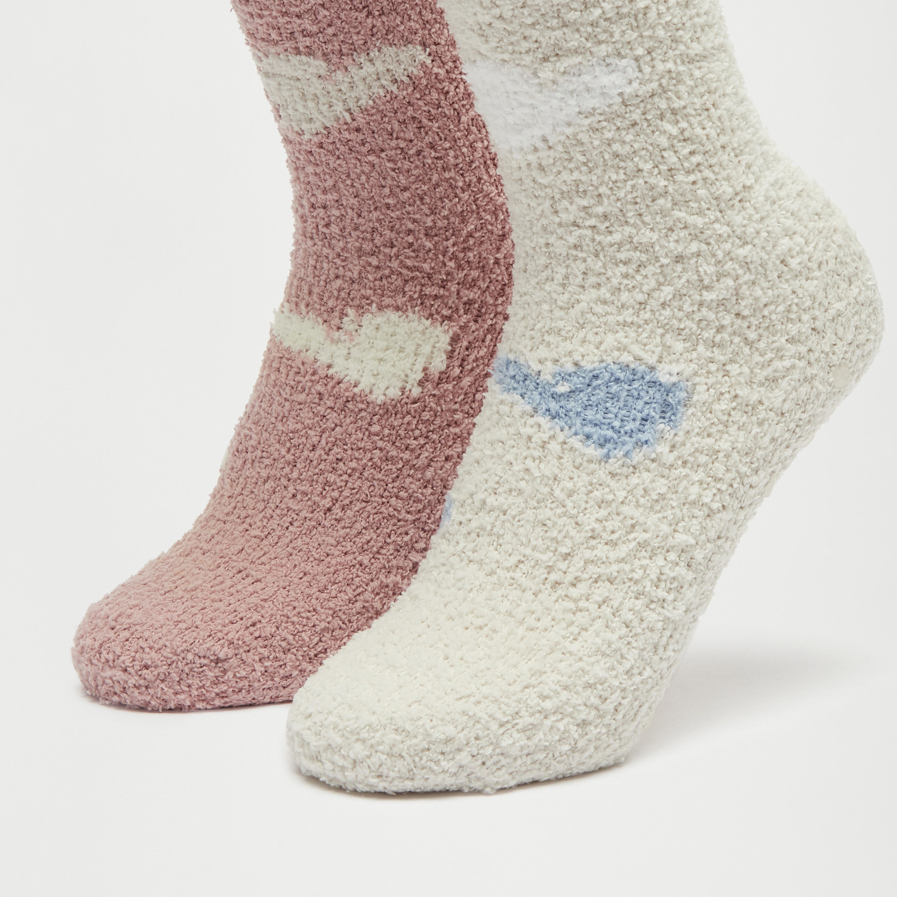 جوارب بارزة الملمس بطول ربلة الساق - طقم 2 قطعة-women-socksandstockings-image-2