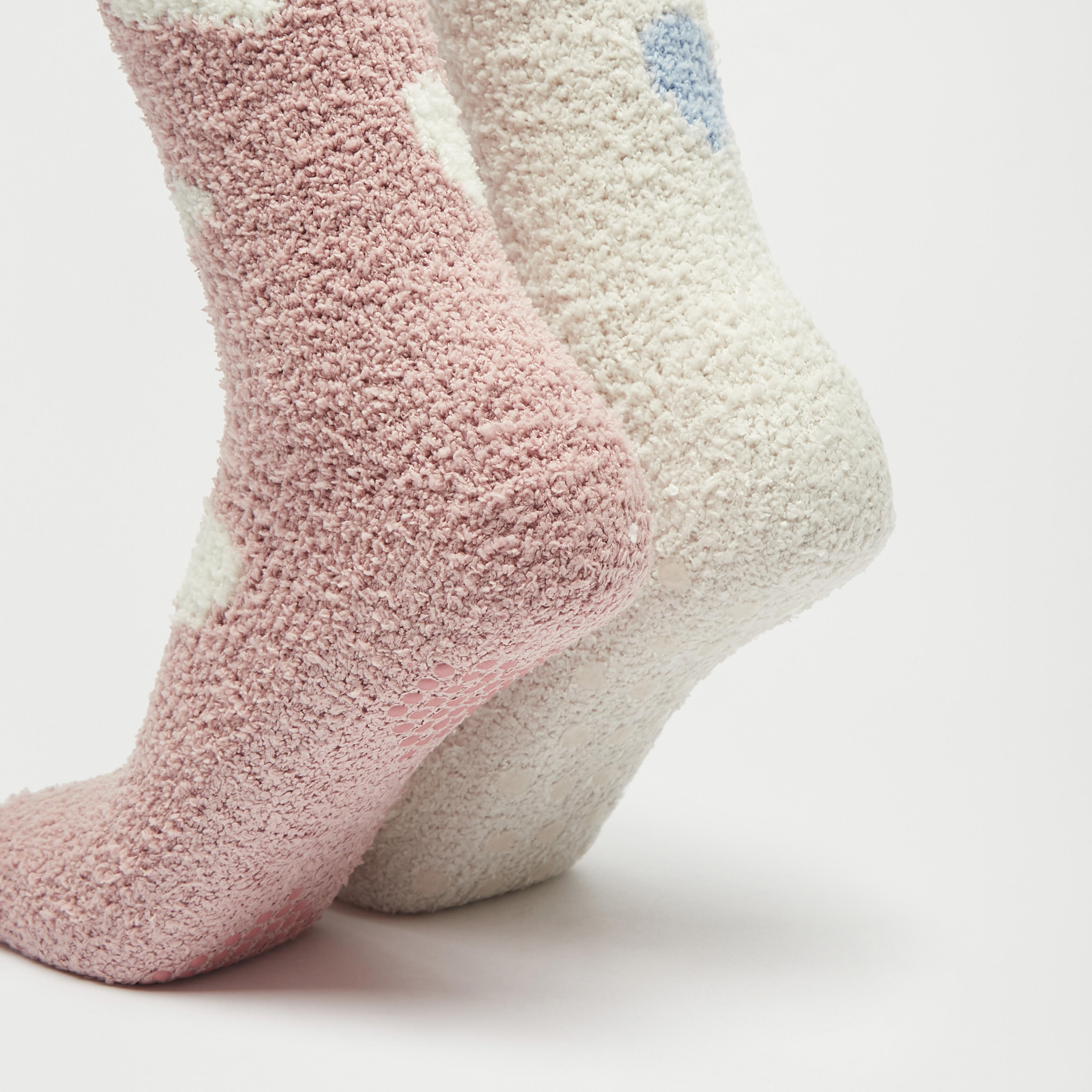 جوارب بارزة الملمس بطول ربلة الساق - طقم 2 قطعة-women-socksandstockings-image-1
