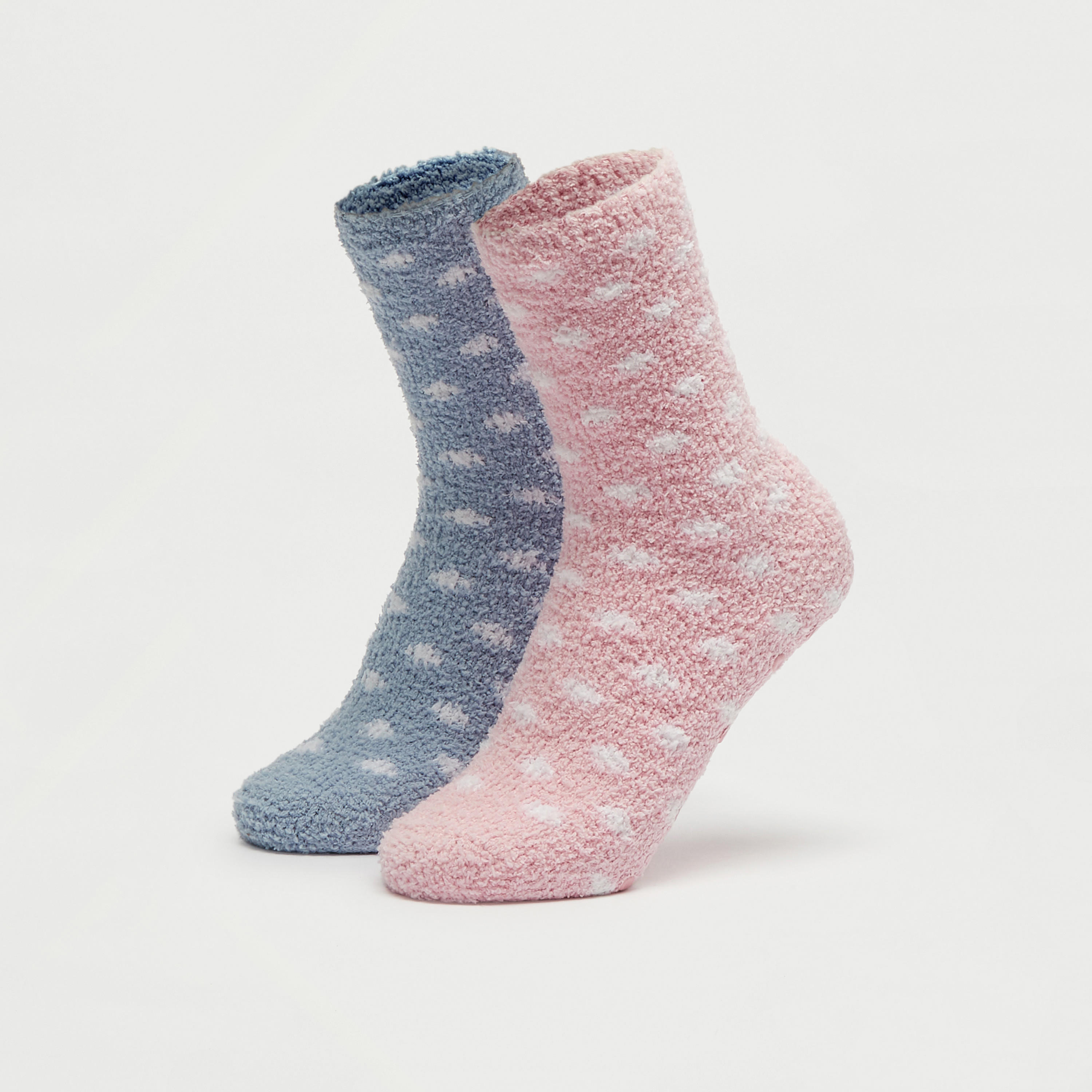 Set of 2 - Textured Crew Length Socks-women-socksandstockings-image-1