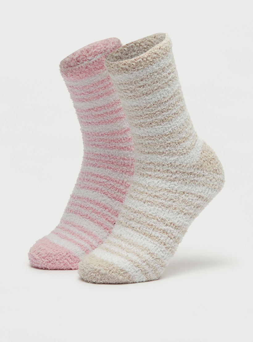 جوارب بارزة الملمس بطول ربلة الساق - طقم 2 قطعة-women-socksandstockings-image-4