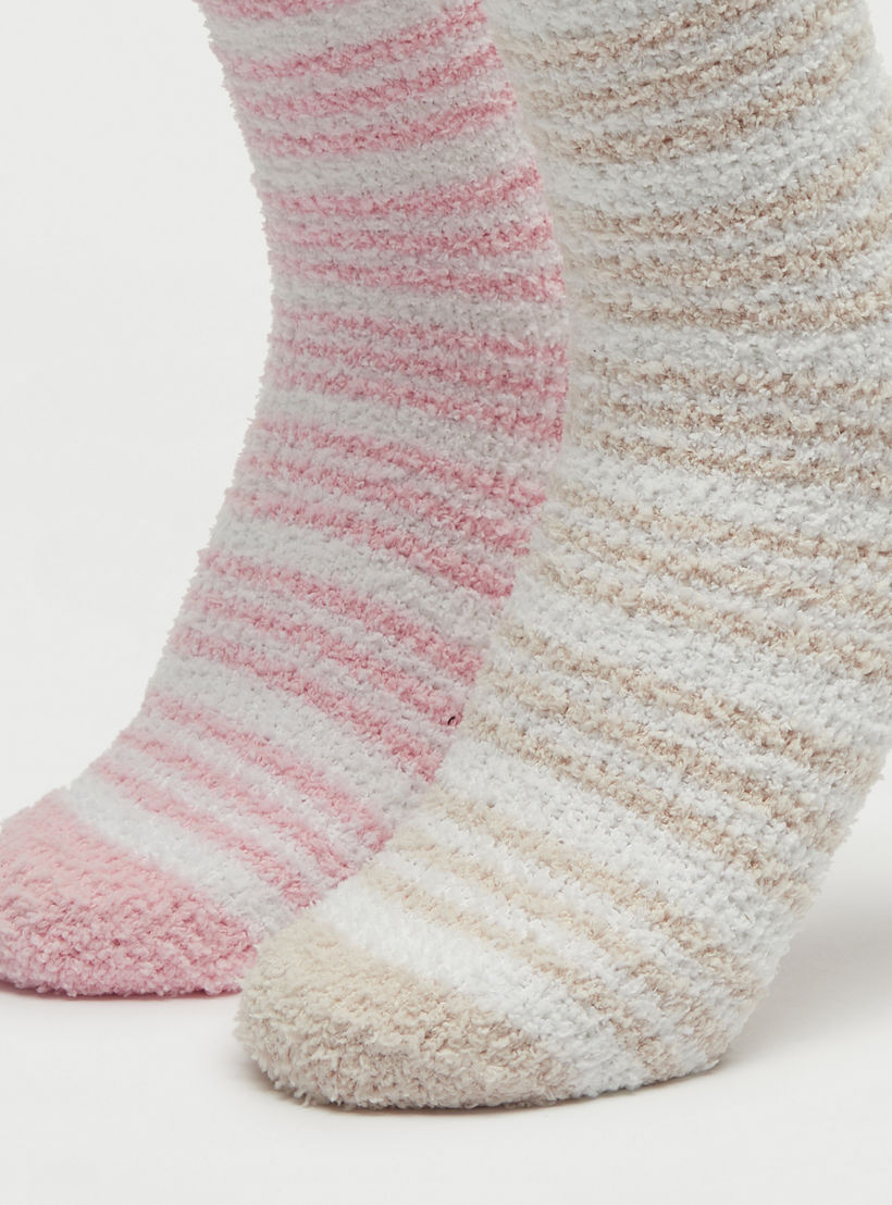 جوارب بارزة الملمس بطول ربلة الساق - طقم 2 قطعة-women-socksandstockings-image-2