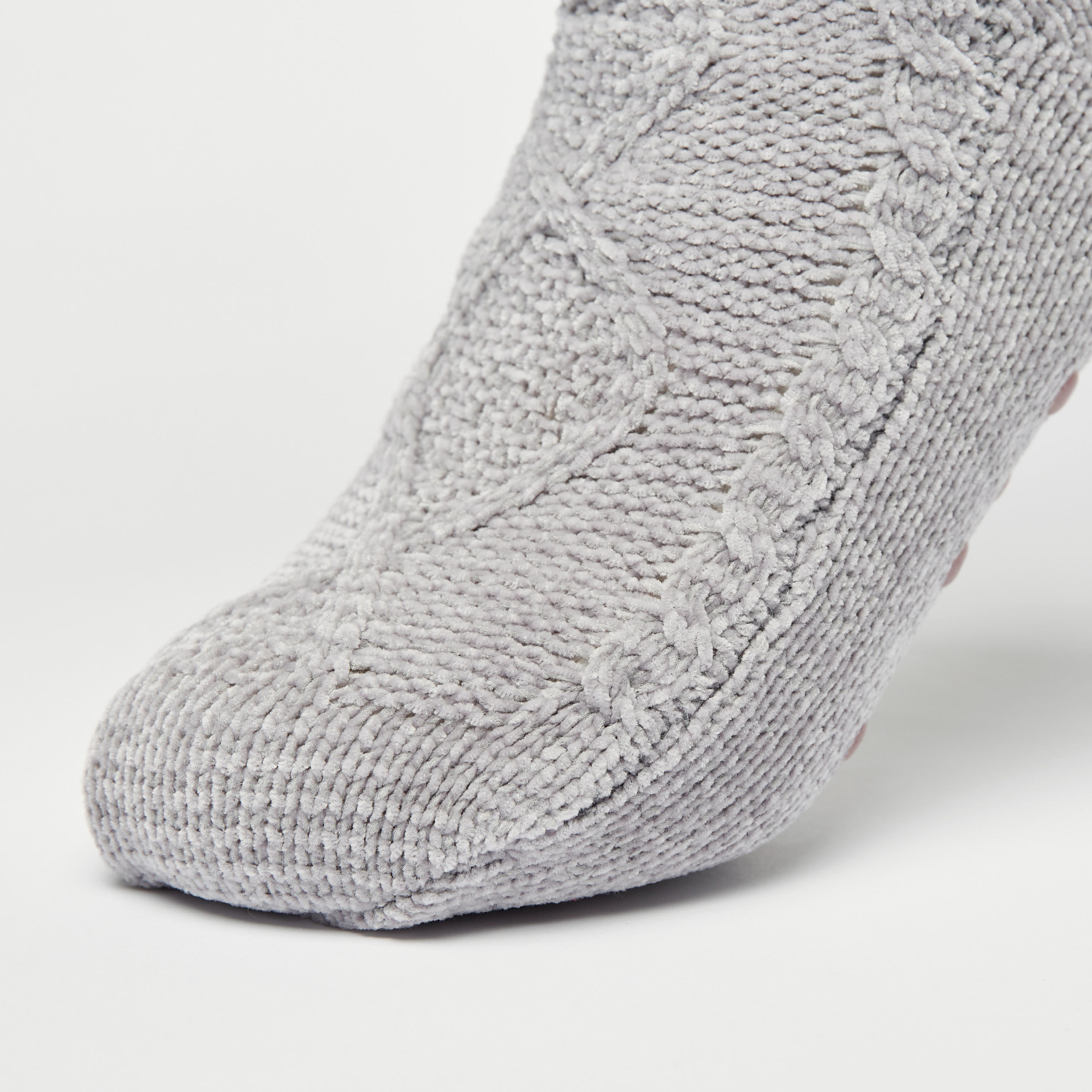 Cable Knit Anti-Skid Crew Length Socks with Plush Detail-women-socksandstockings-image-3