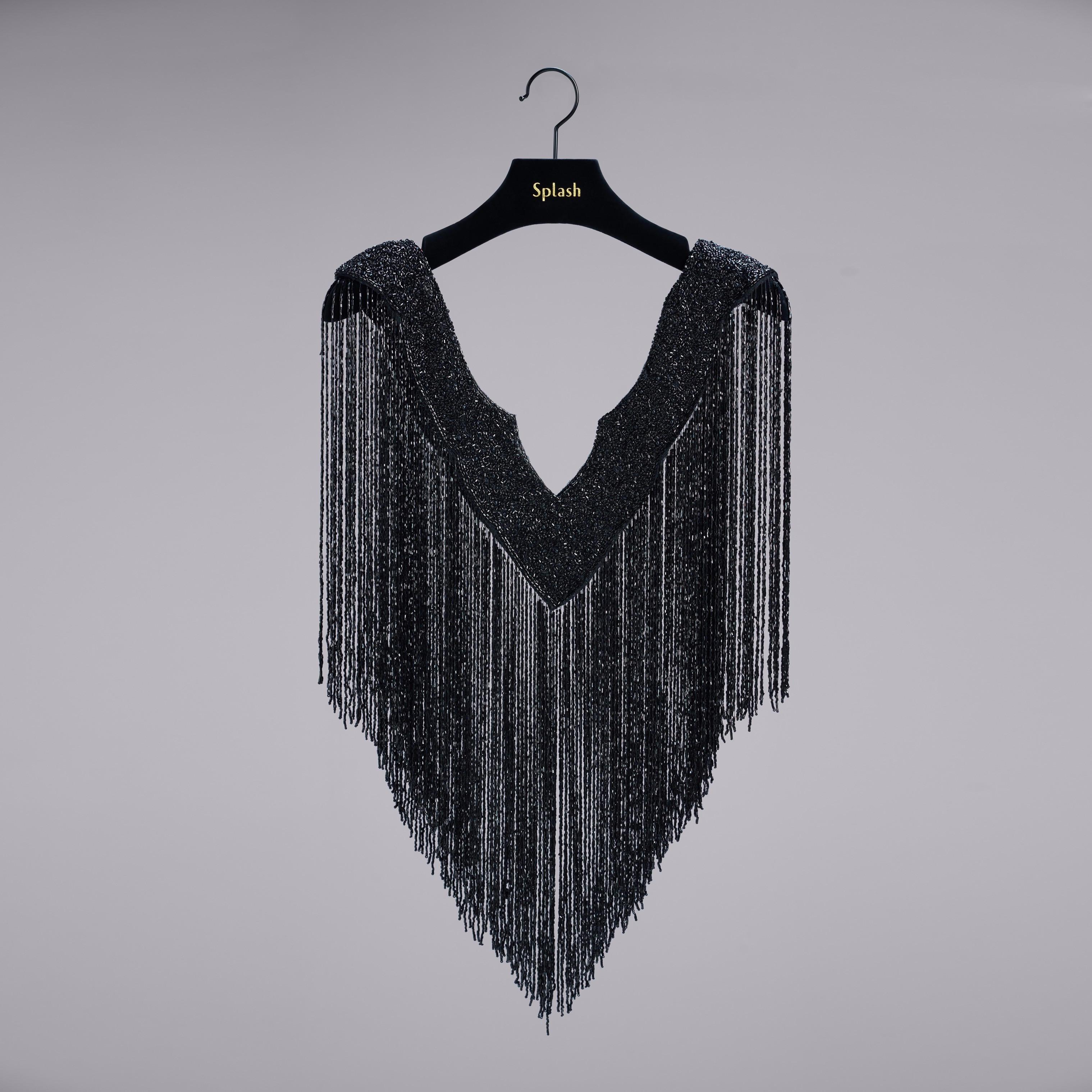 كاب أكتاف مزيّن بالخرز بشراشيب وياقة v-women-clothing-shirtsandblouses-blouses-image-7