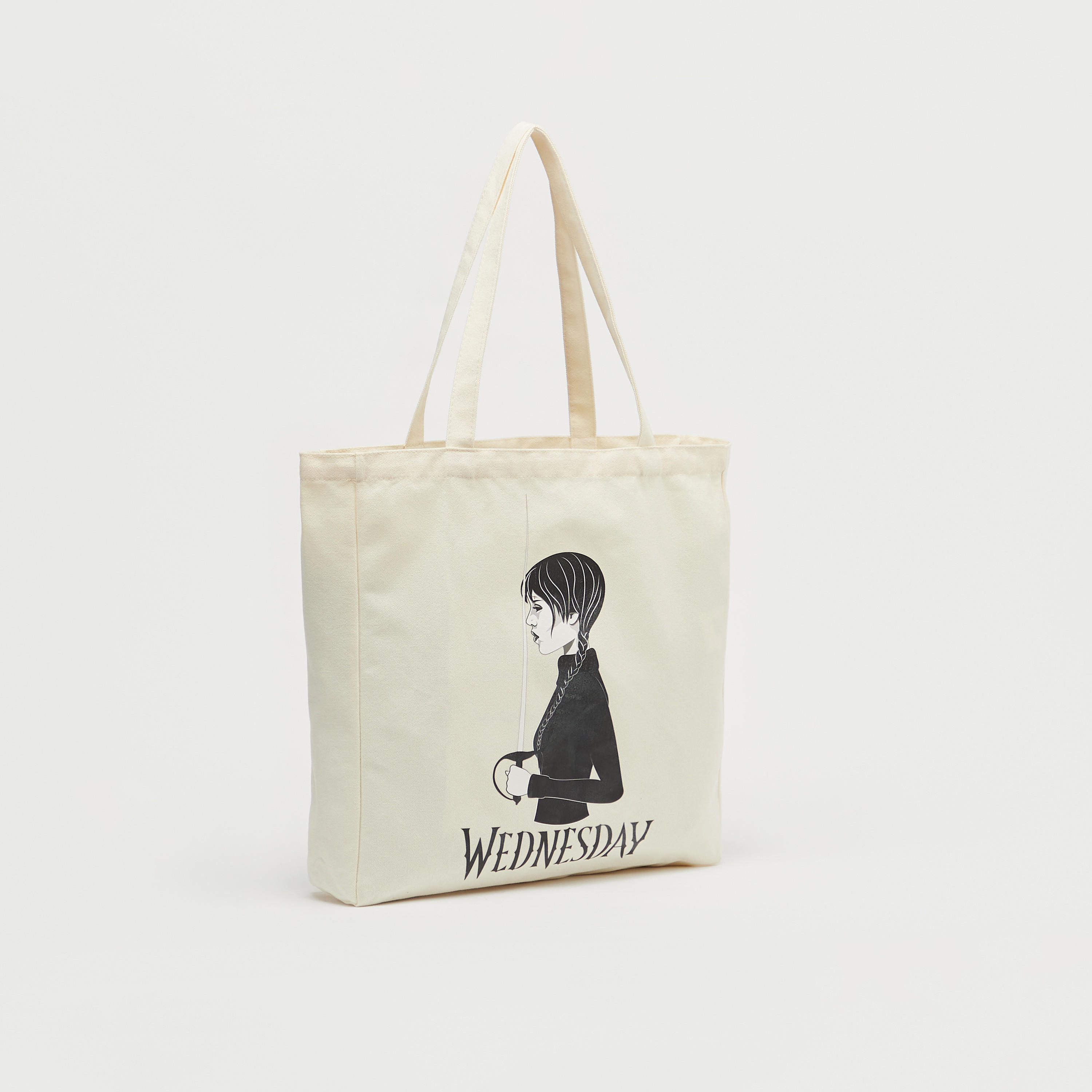 Wednesday Print Shopper Bag with Double Handle-women-bagsandwallets-handbags-image-1