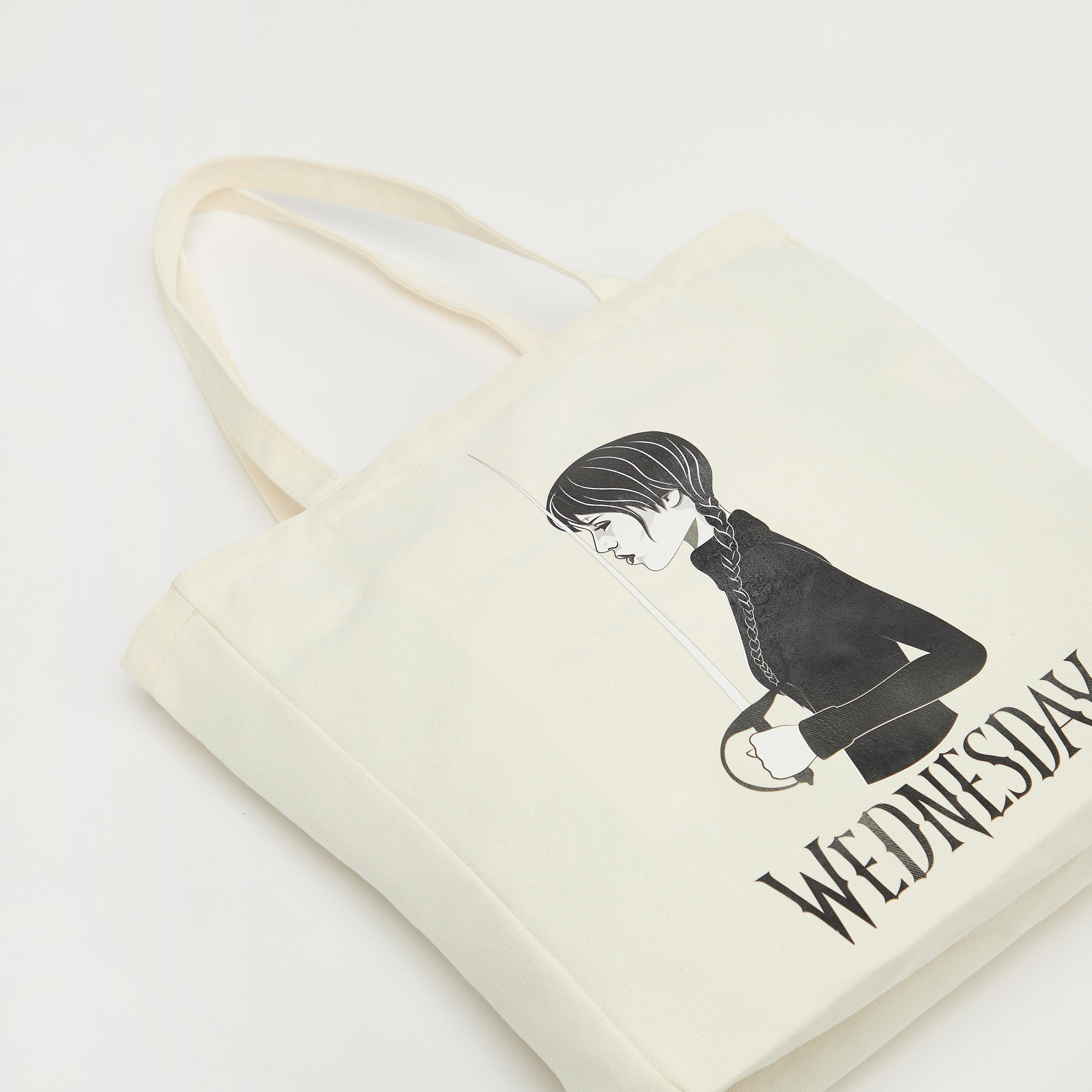 Wednesday Print Shopper Bag with Double Handle-women-bagsandwallets-handbags-image-3