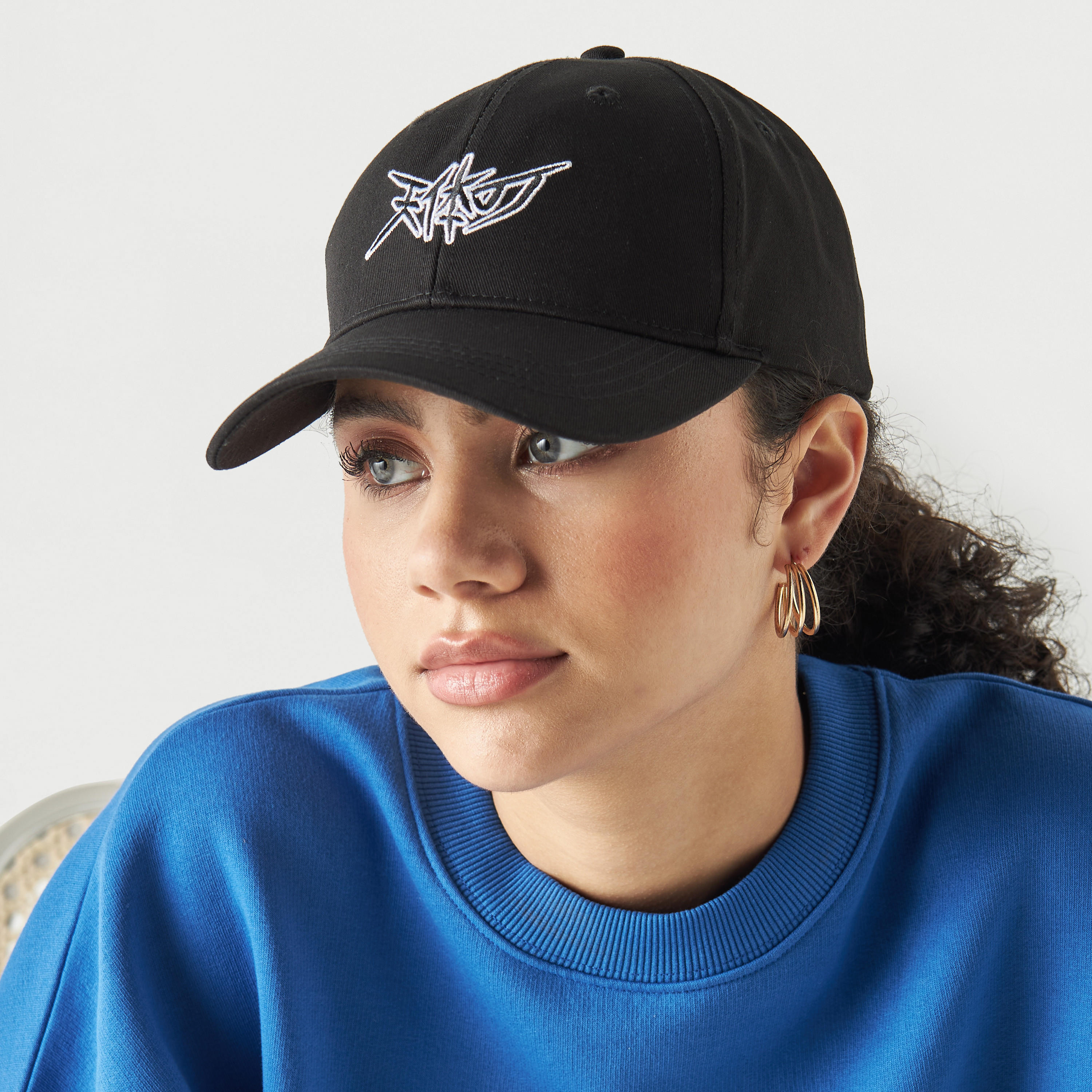 Anime Embroidered Cap with Buckled Strap Closure-women-clothingaccessories-capsandhats-image-2