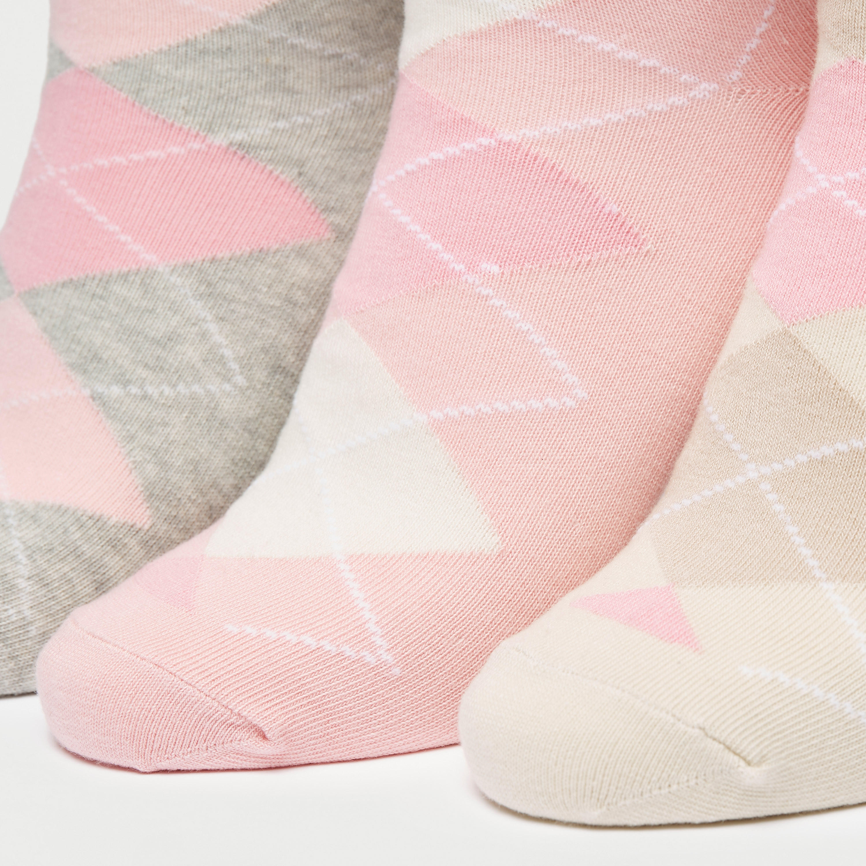 جوارب بطول ربلة الساق بطبعات هندسية - طقم 3 أزواج-women-socksandstockings-image-3