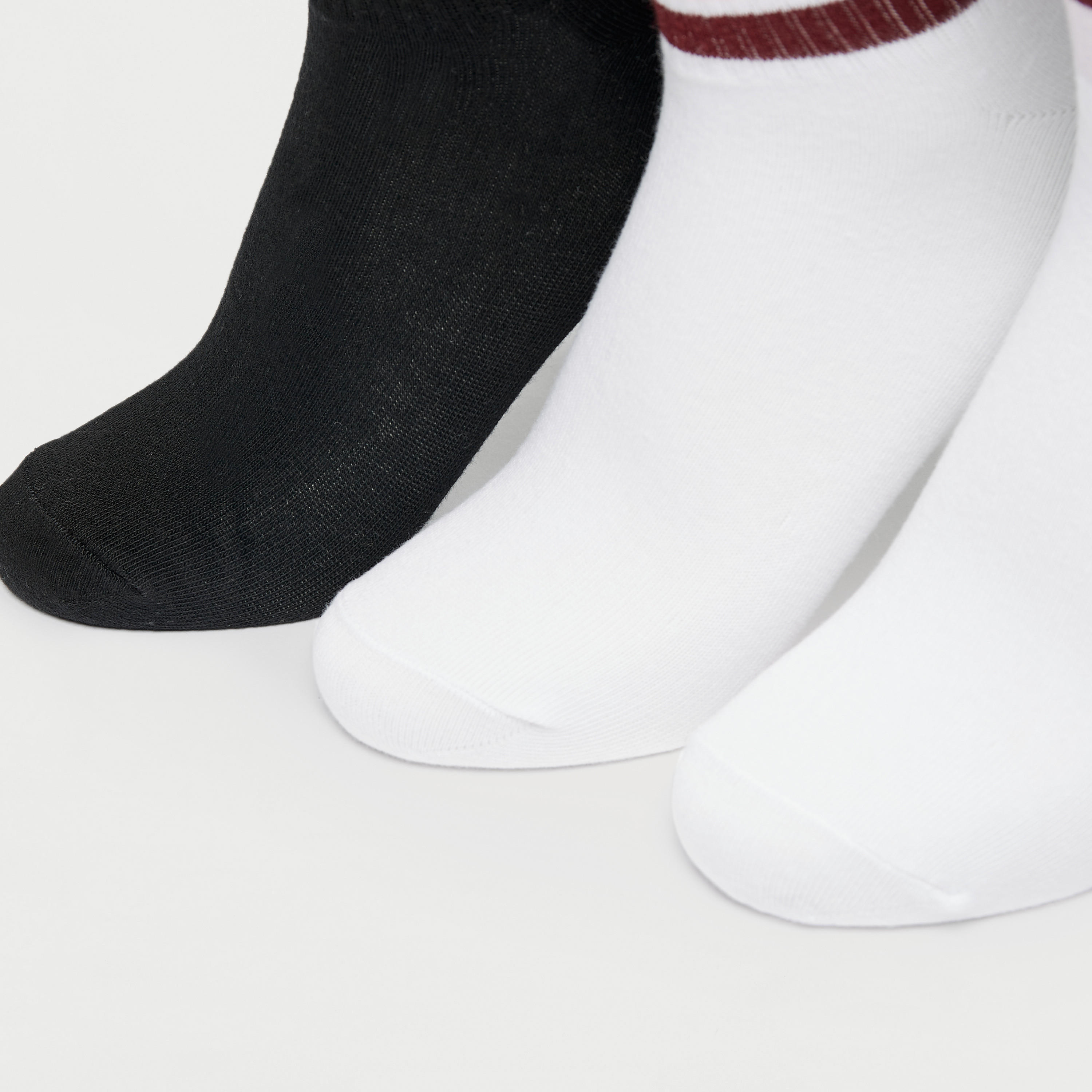 طقم جوارب مخططة ومضلعة بطول ربلة الساق - 3 أزواج-women-socksandstockings-image-3