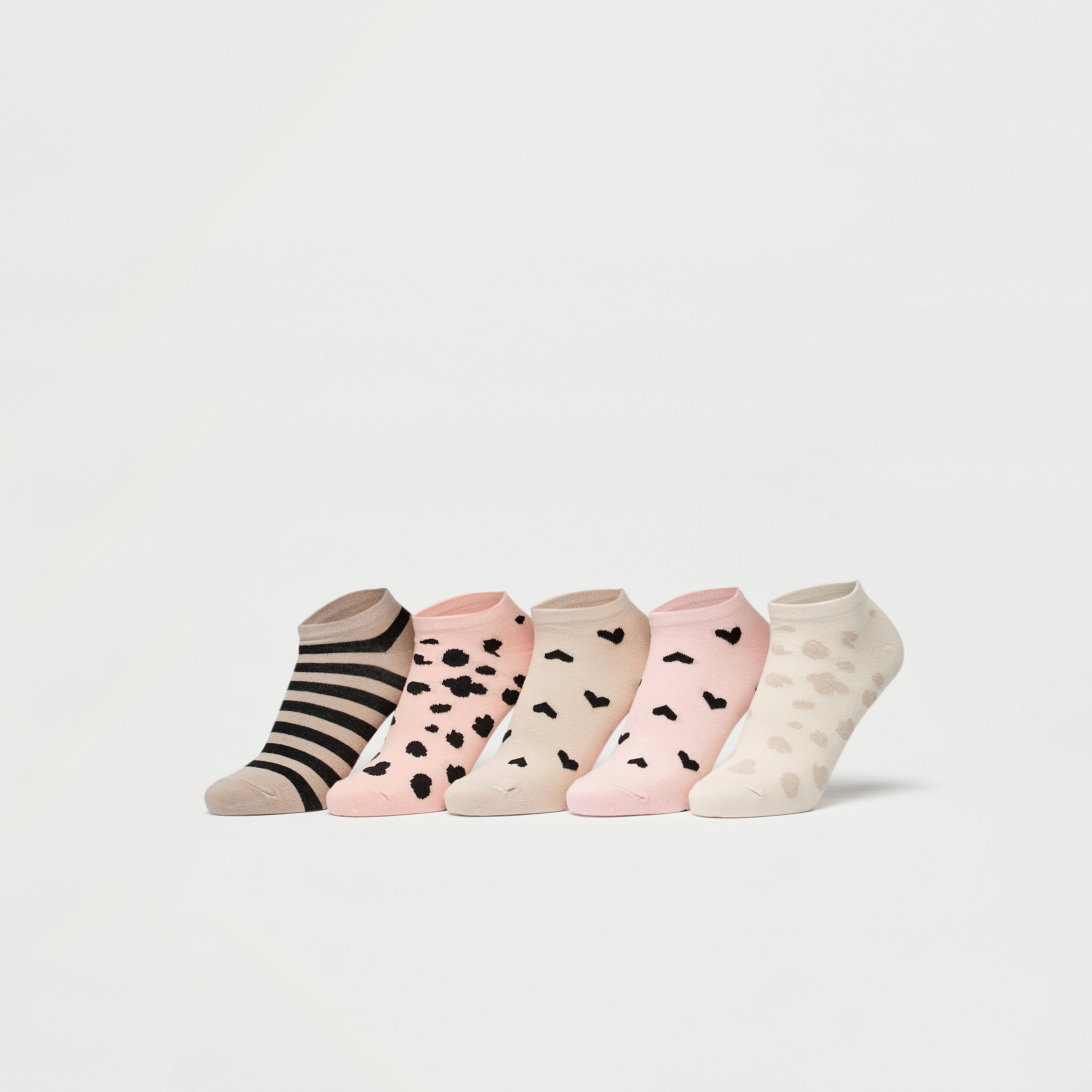 جوارب بطول الكاحل بطبعات - طقم من 5-women-socksandstockings-image-1