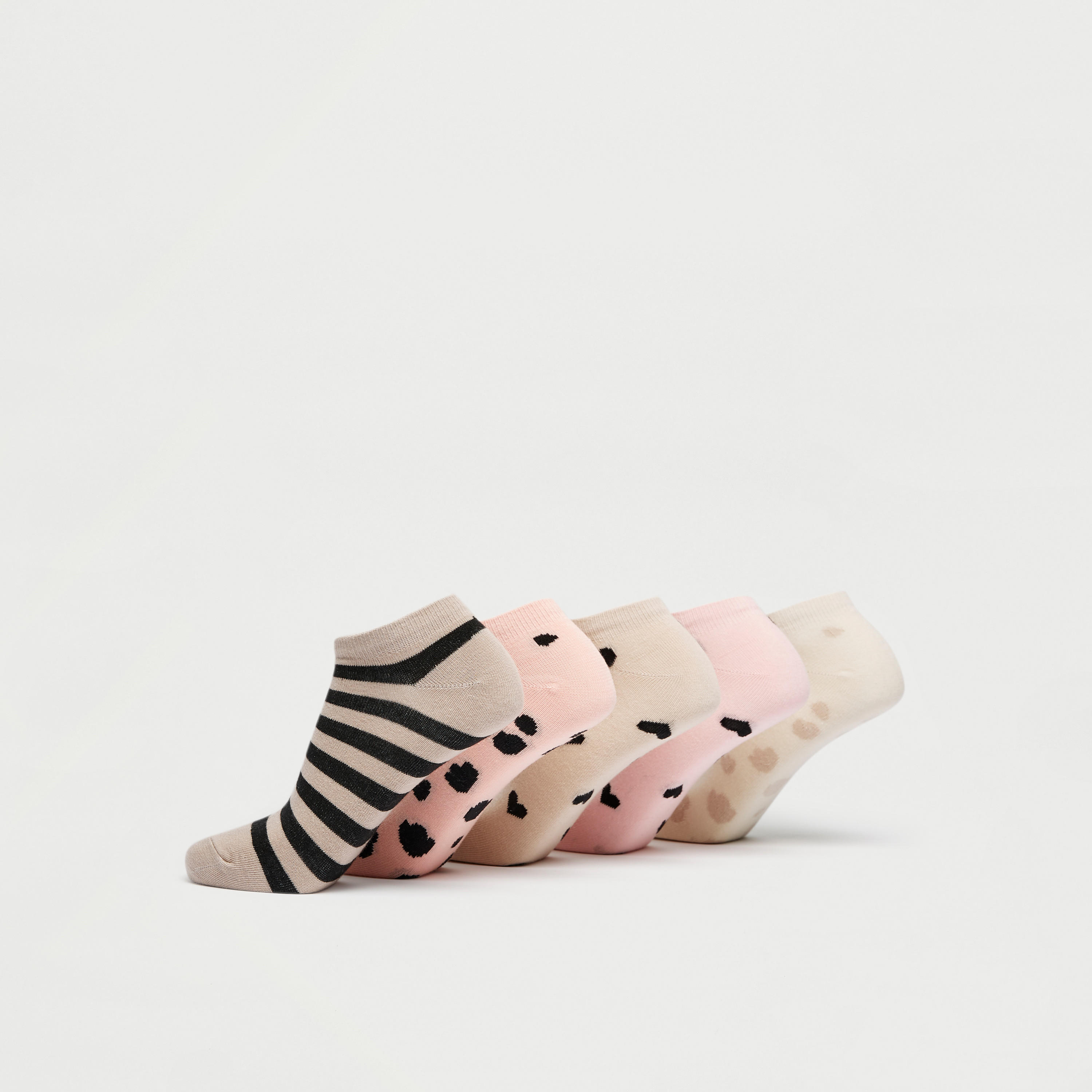 جوارب بطول الكاحل بطبعات - طقم من 5-women-socksandstockings-image-2