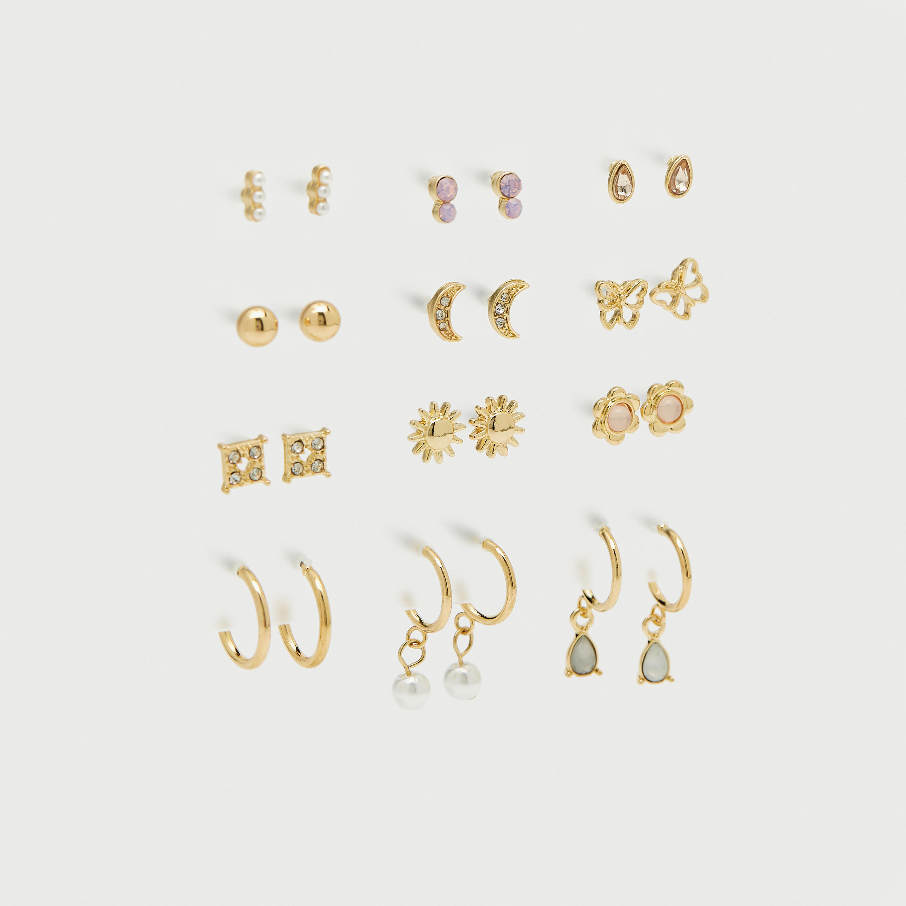 Set of 12 - Gloo Assorted Stud Earrings with Pushback Closure-women-watchesandjewellery-jewellery-earrings-image-2