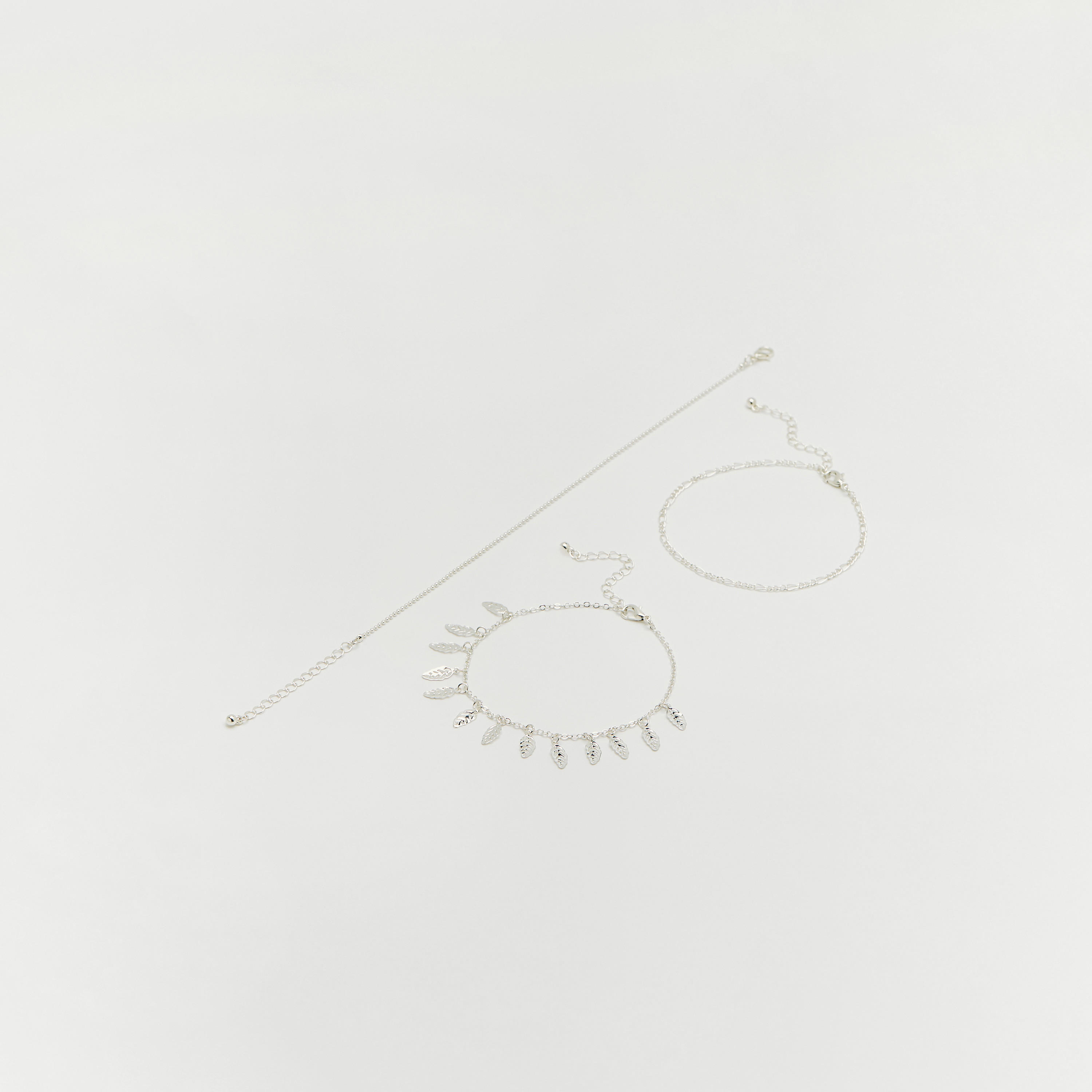 خلخال بمشبك إغلاق لوبستر - طقم من 3 قطع متنوعة-women-watchesandjewellery-jewellery-anklets-image-1