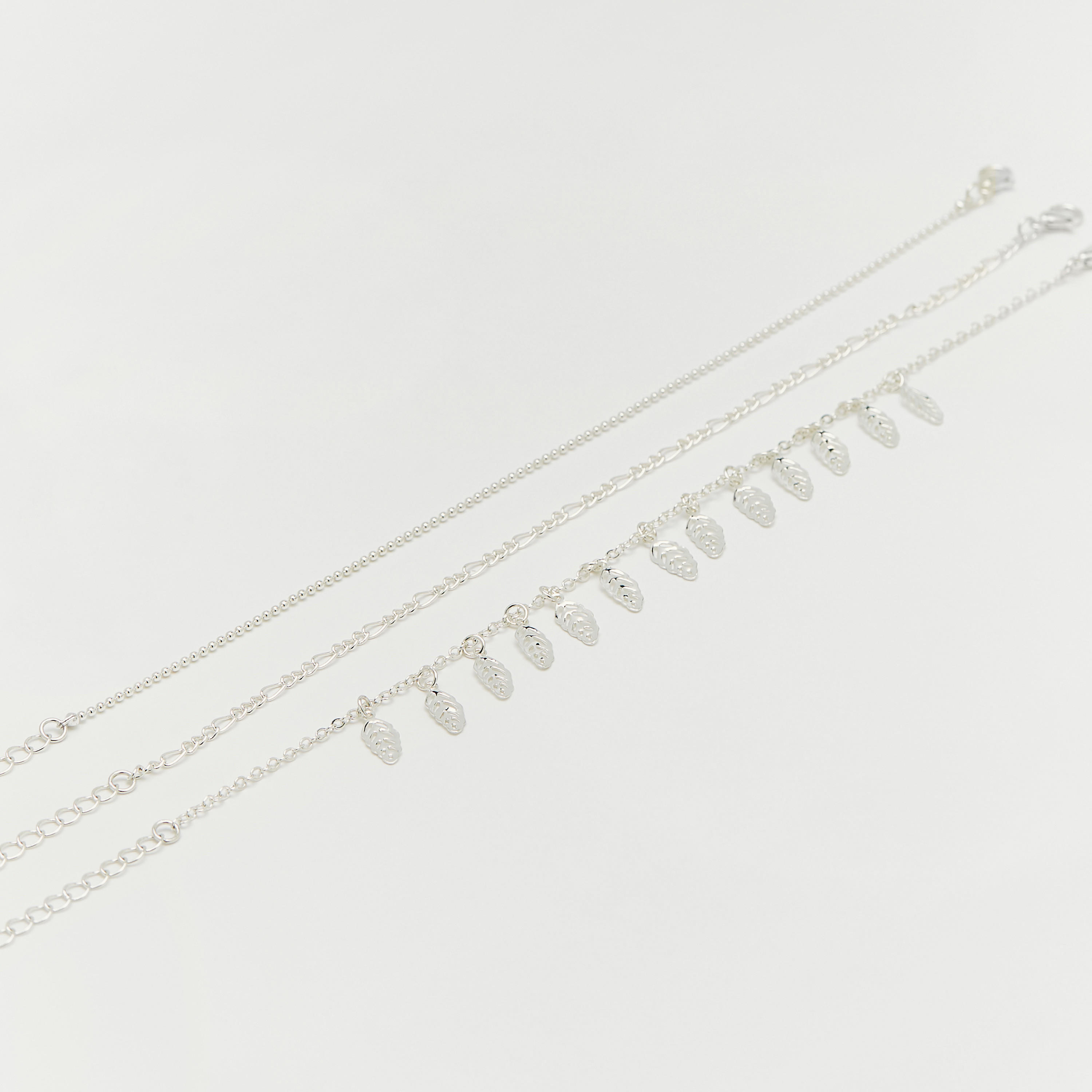 خلخال بمشبك إغلاق لوبستر - طقم من 3 قطع متنوعة-women-watchesandjewellery-jewellery-anklets-image-3