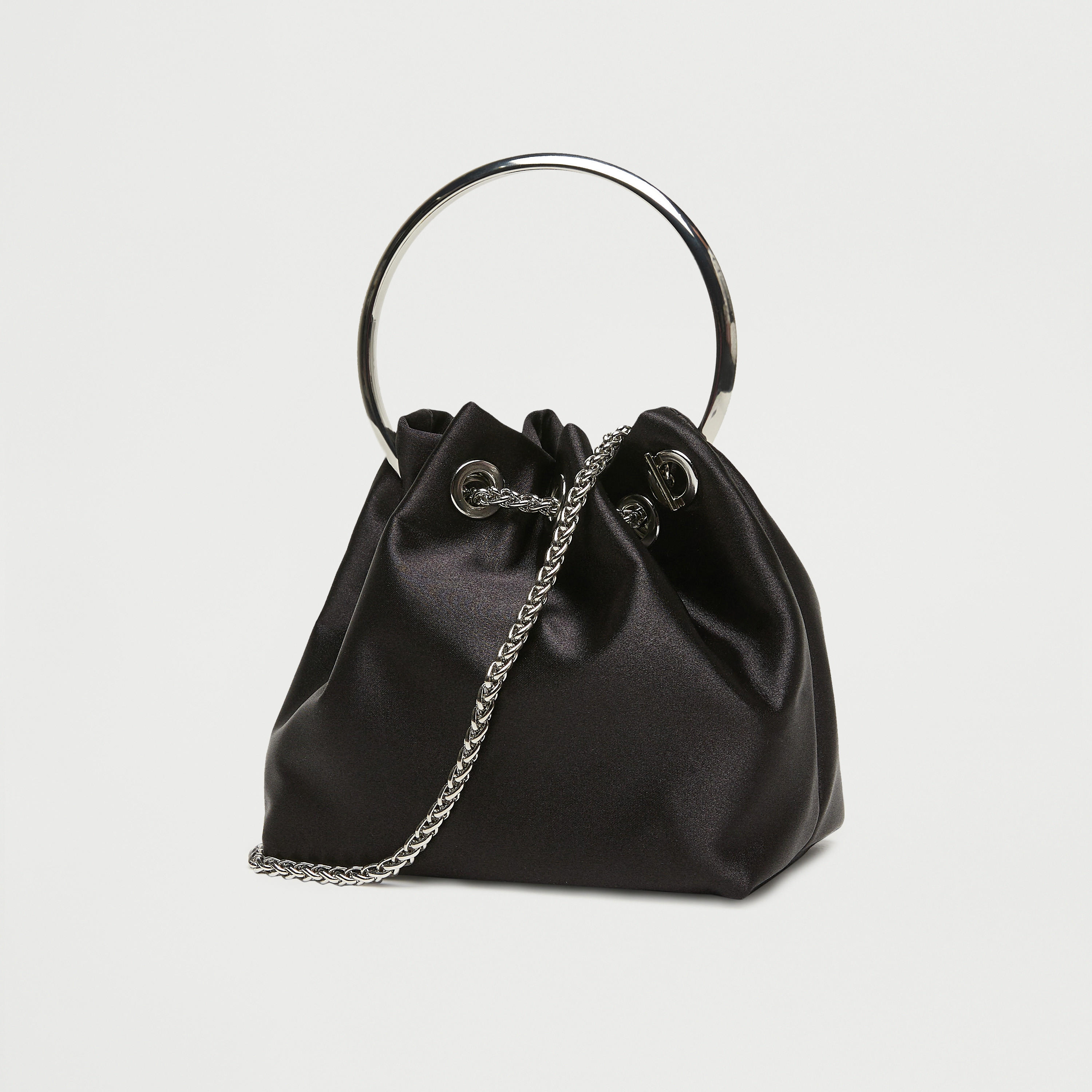 Solid Bucket Bag with Drawstring Chain Link Strap and Ring Handle-women-bagsandwallets-handbags-image-14