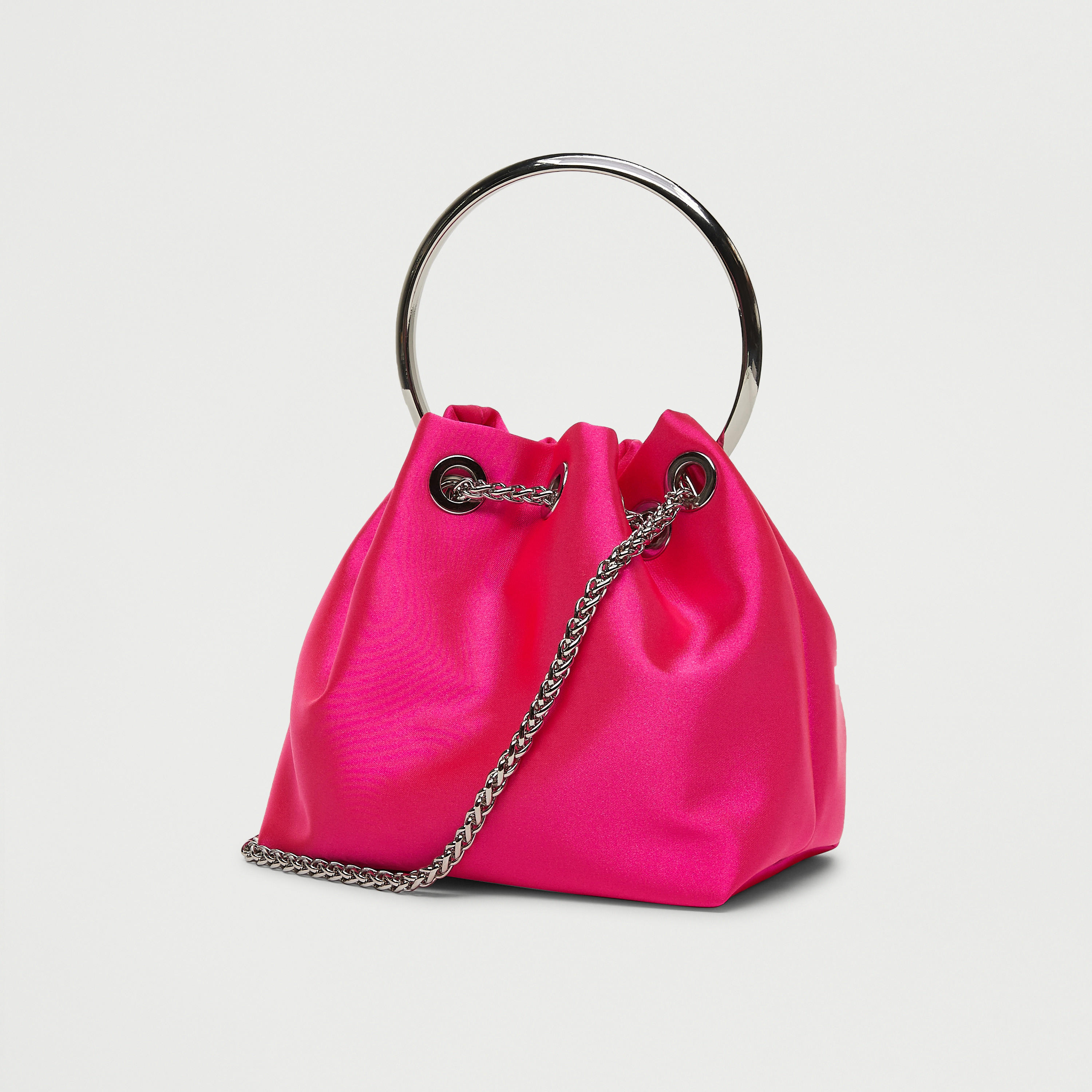 Solid Bucket Bag with Drawstring Chain Link Strap and Ring Handle-women-bagsandwallets-handbags-image-4