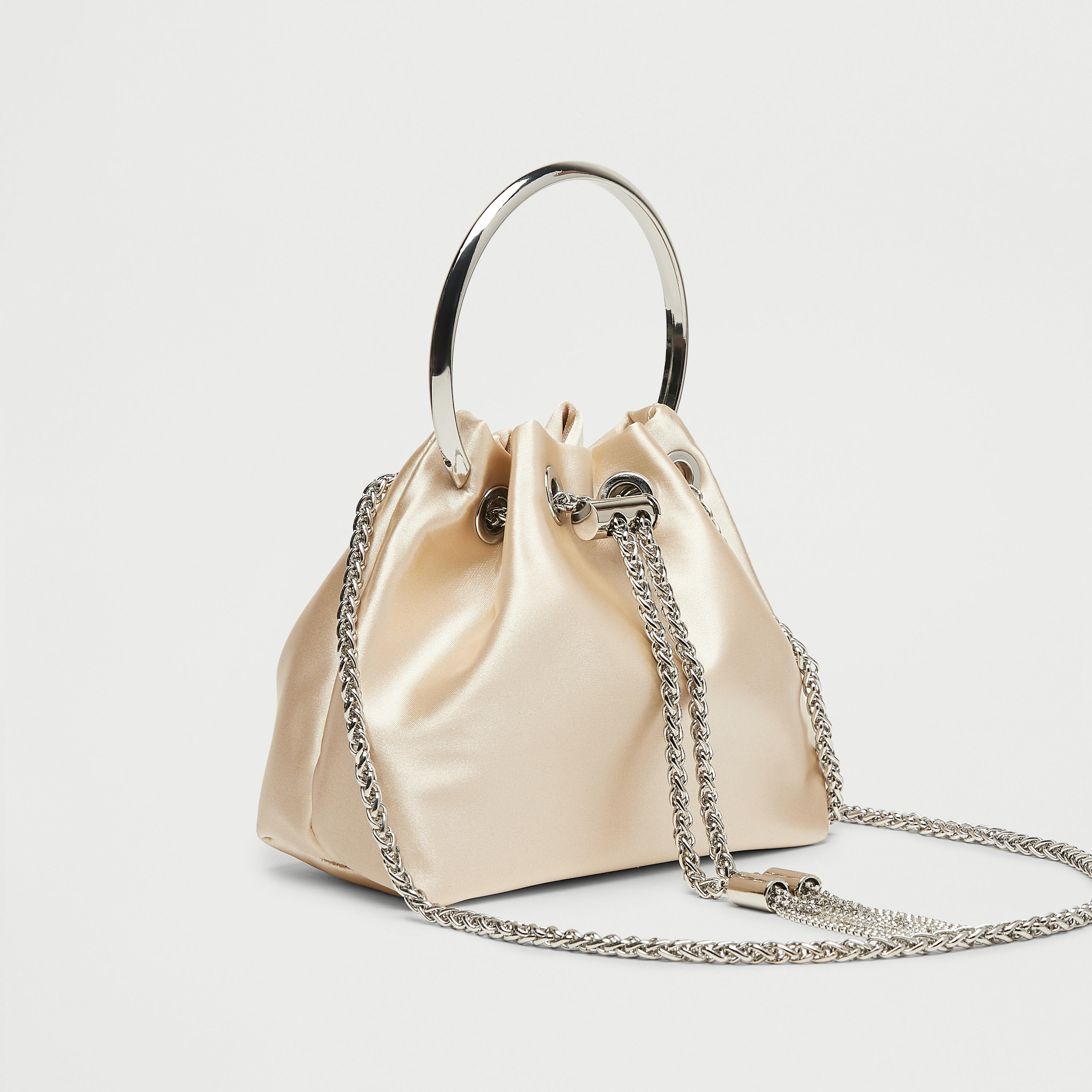 Solid Bucket Bag with Drawstring Chain Link Strap and Ring Handle-women-bagsandwallets-handbags-image-6