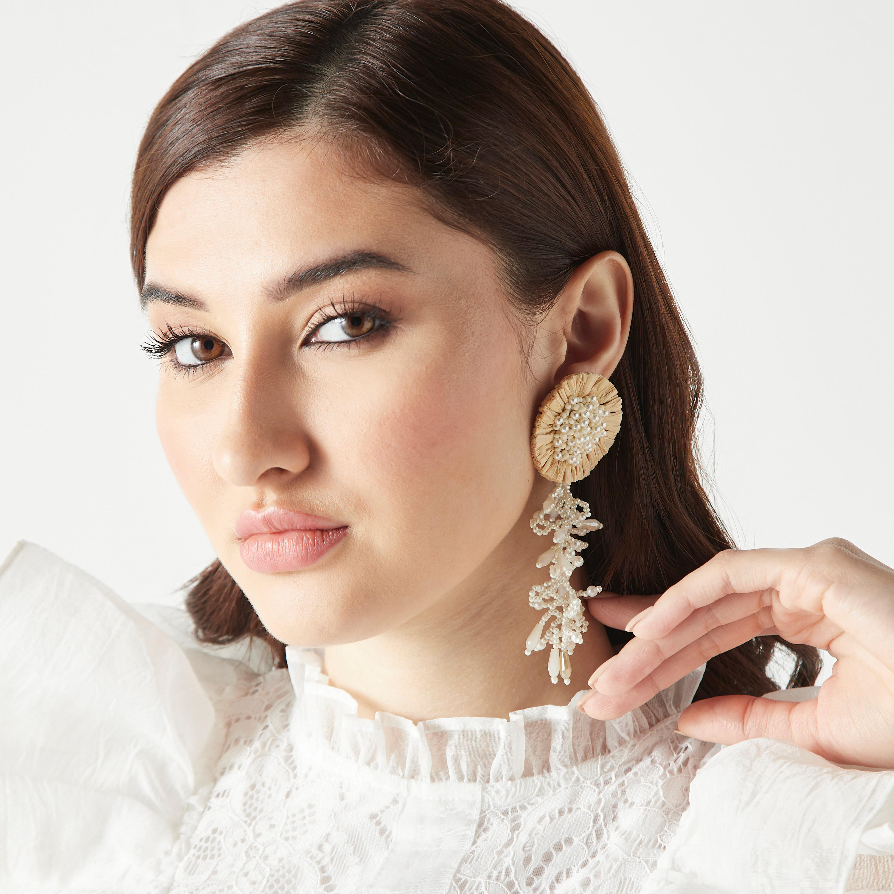 Beads Embellished Drop Earrings with Pushback Closure-women-watchesandjewellery-jewellery-earrings-image-2