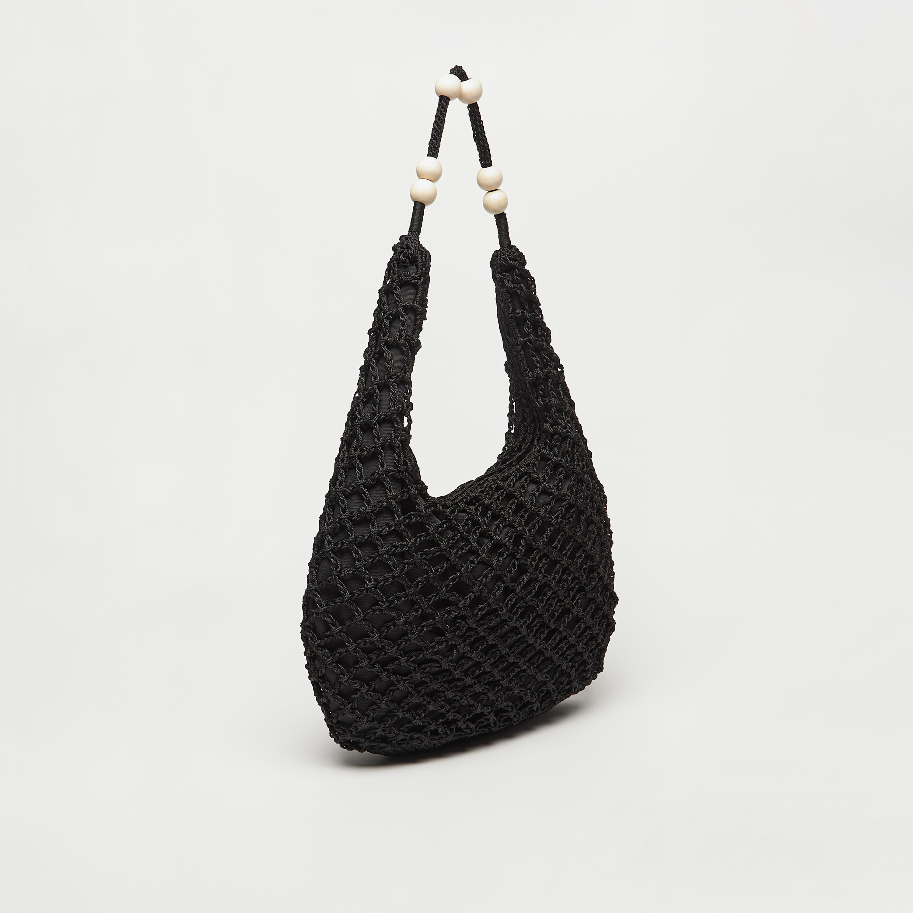 شنطة هوبو بارزة الملمس بحزام مزين بالخرز وسحاب إغلاق-women-bagsandwallets-handbags-image-1