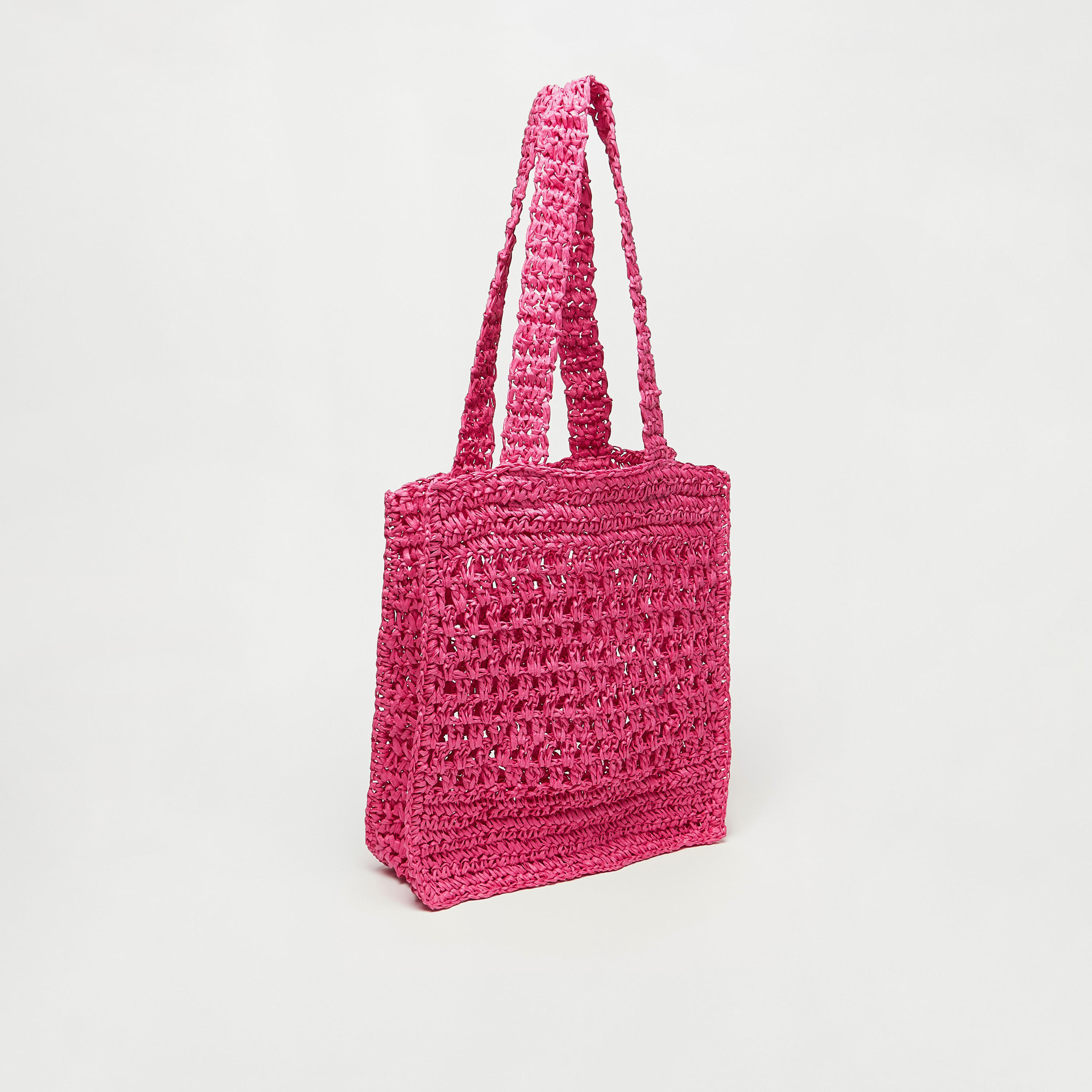 شنطة تسوق منسوجة بارزة الملمس بمقابض مزدوجة-women-bagsandwallets-handbags-image-4