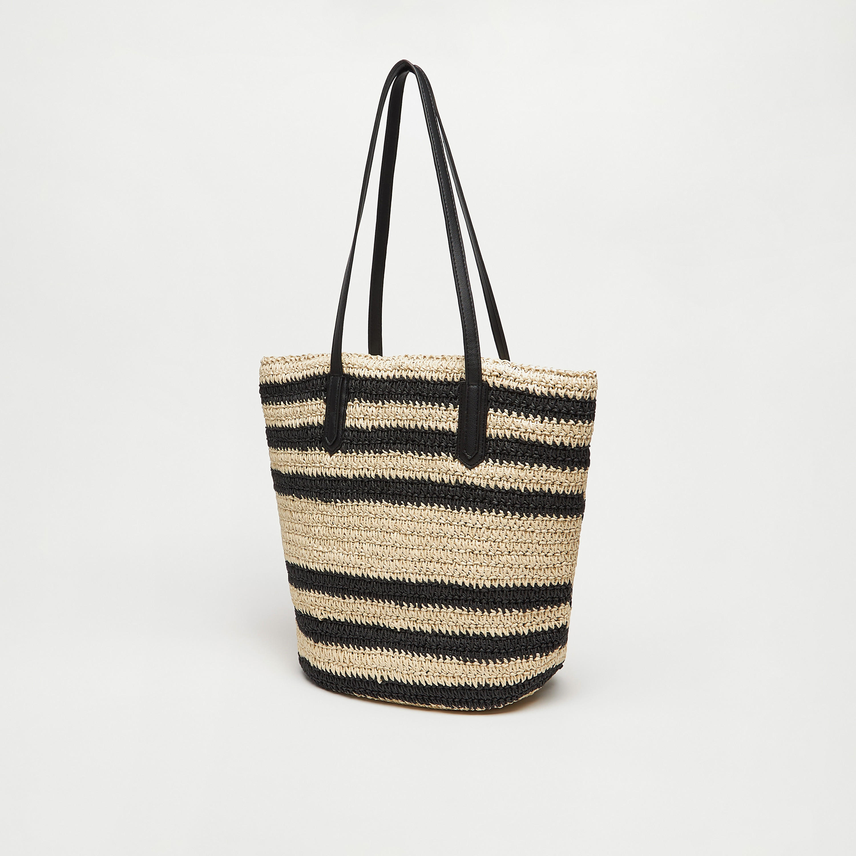 Textured Shopper Bag with Double Handle-women-bagsandwallets-handbags-image-3