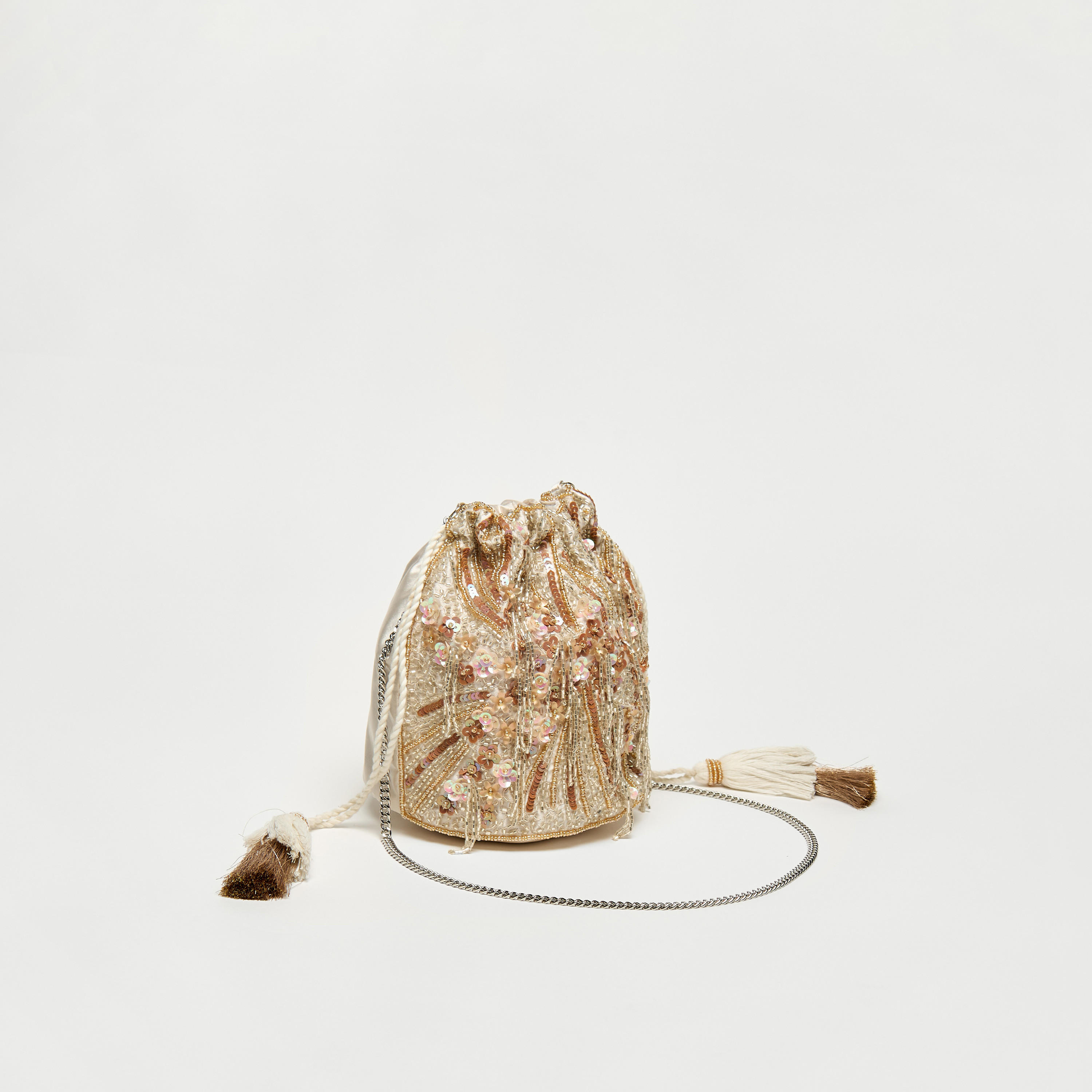 شنطة دلو مزيّنة بحزام سلسلة ورباط إغلاق-women-bagsandwallets-handbags-image-1
