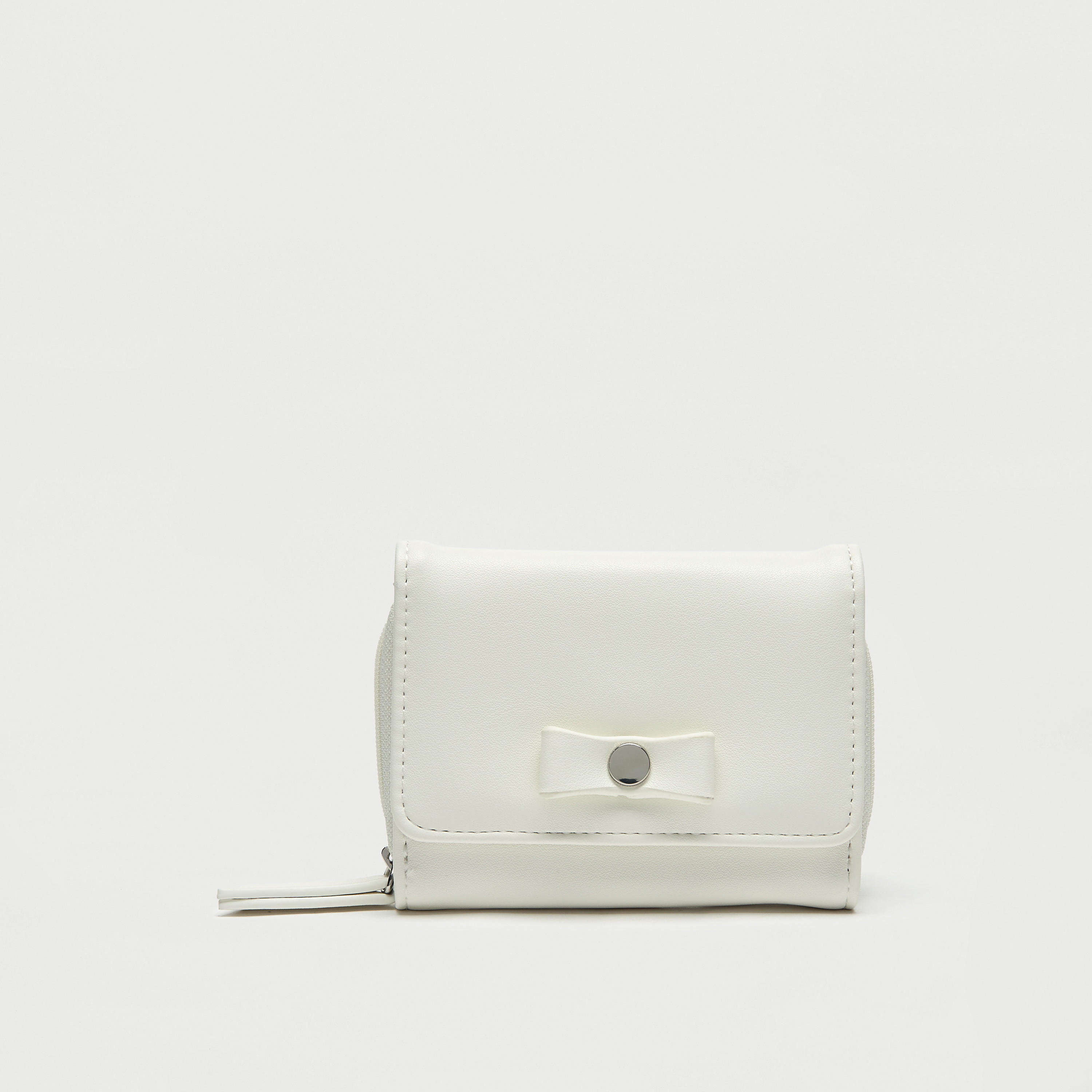 محفظة بارزة الملمس مع زر كبس للإغلاق وتفاصيل فيونكة-women-bagsandwallets-wallets-image-1
