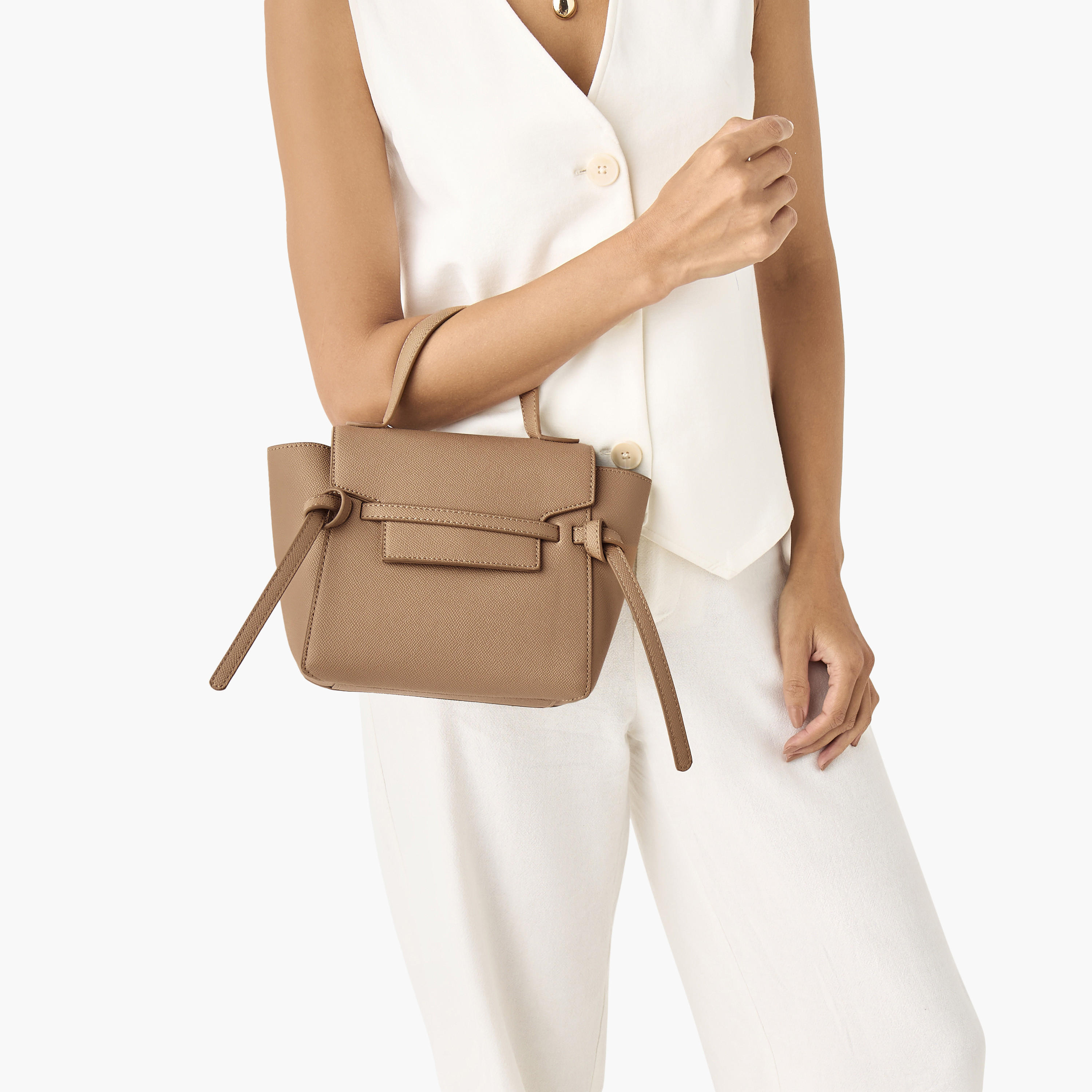 شنطة كتف سادة وحزام قابل للفصل مع طيّة إغلاق-women-bagsandwallets-handbags-image-3