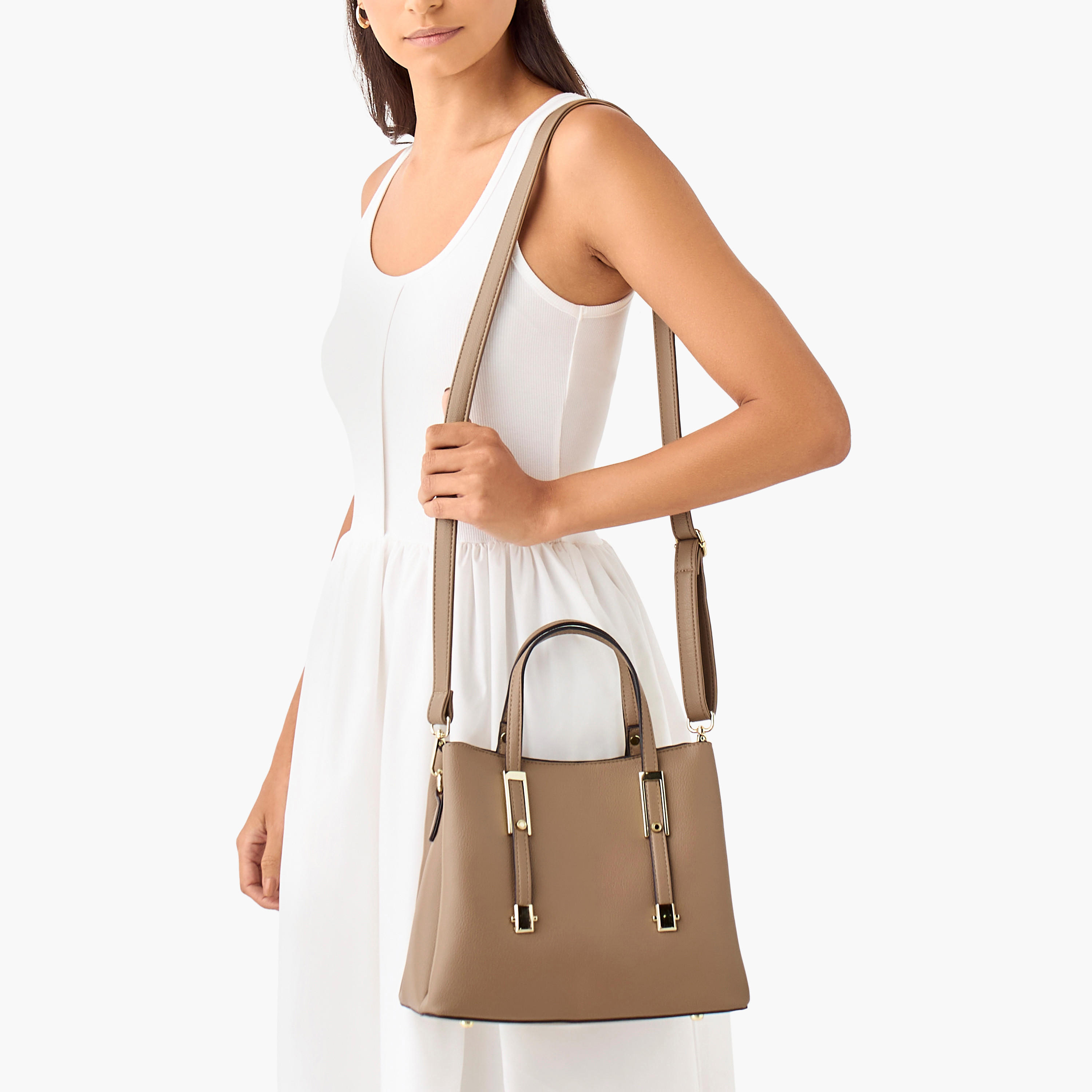 شنطة توتي سادة بحزام قابل للتّعديل وزر إغلاق مغناطيسي-women-bagsandwallets-handbags-image-6