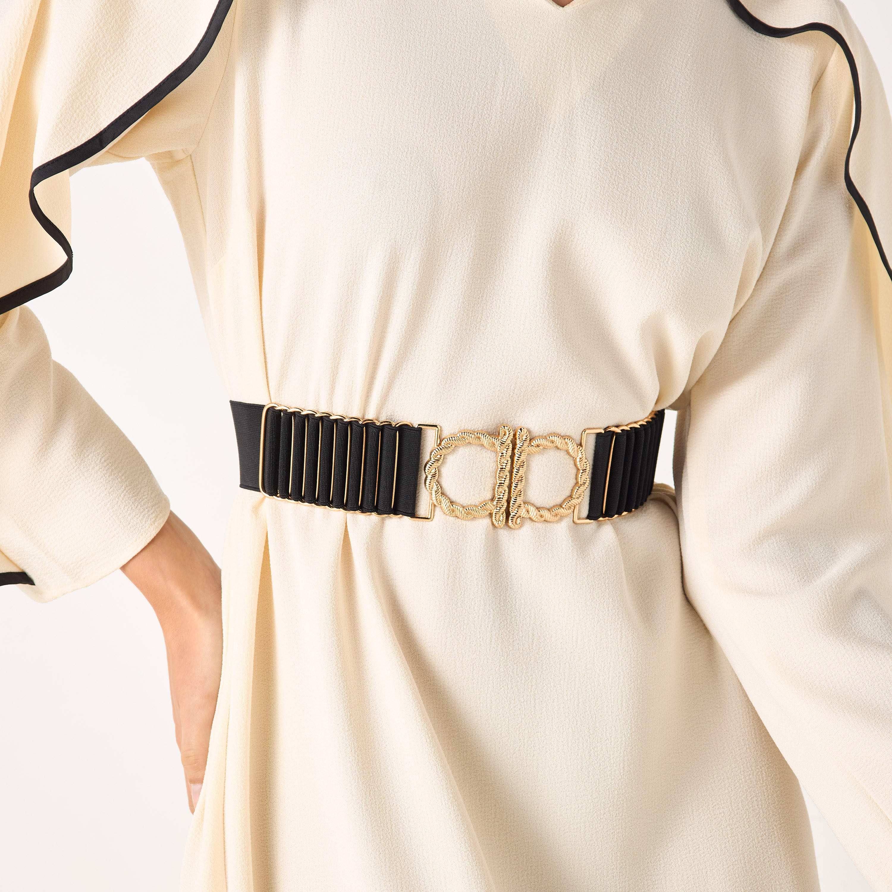 حزام مطاطي بارز الملمس بإبزيم إغلاق-women-clothingaccessories-belts-image-2