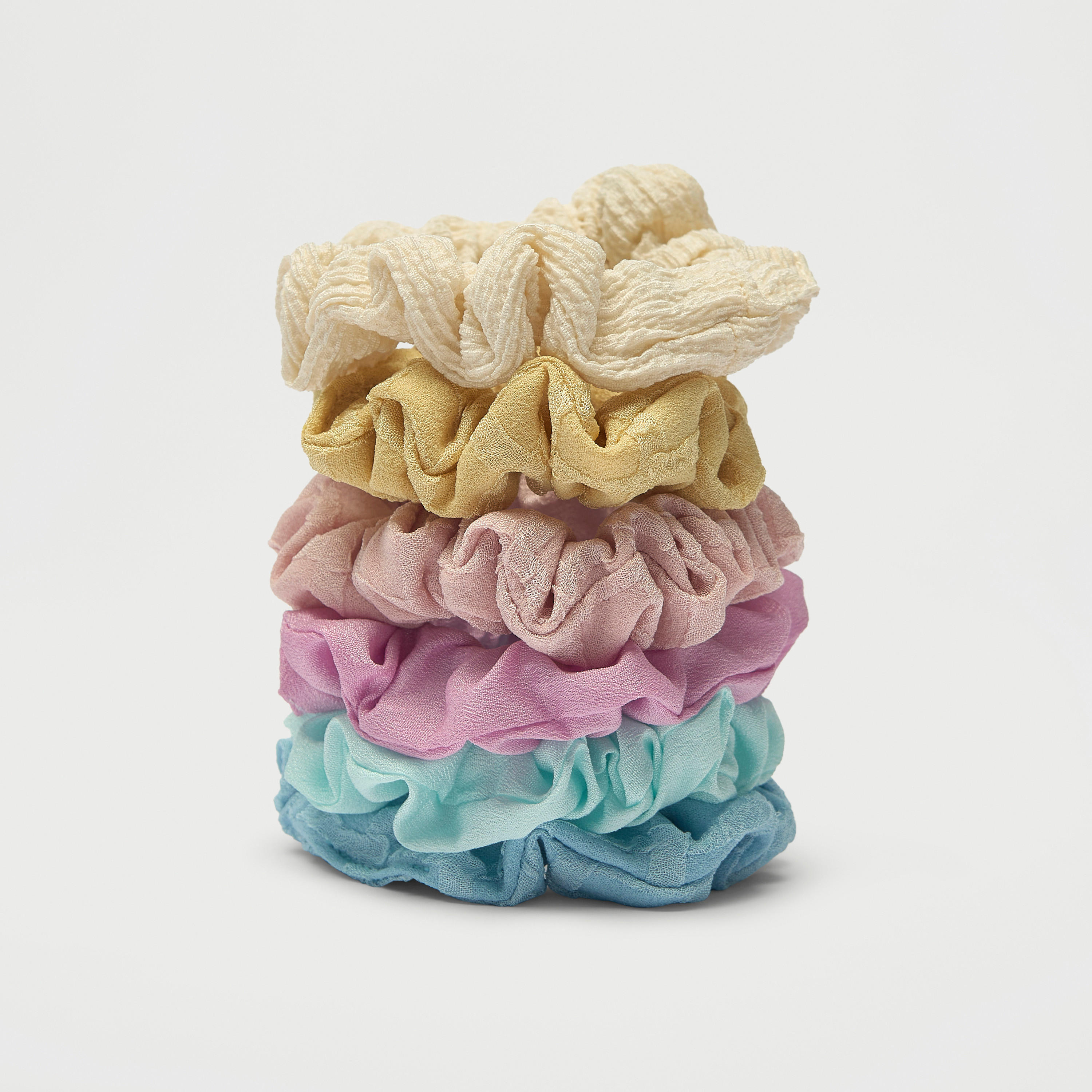 Set of 6 - Gloo Textured Scrunchies-women-hairaccessories-scrunchies-image-1