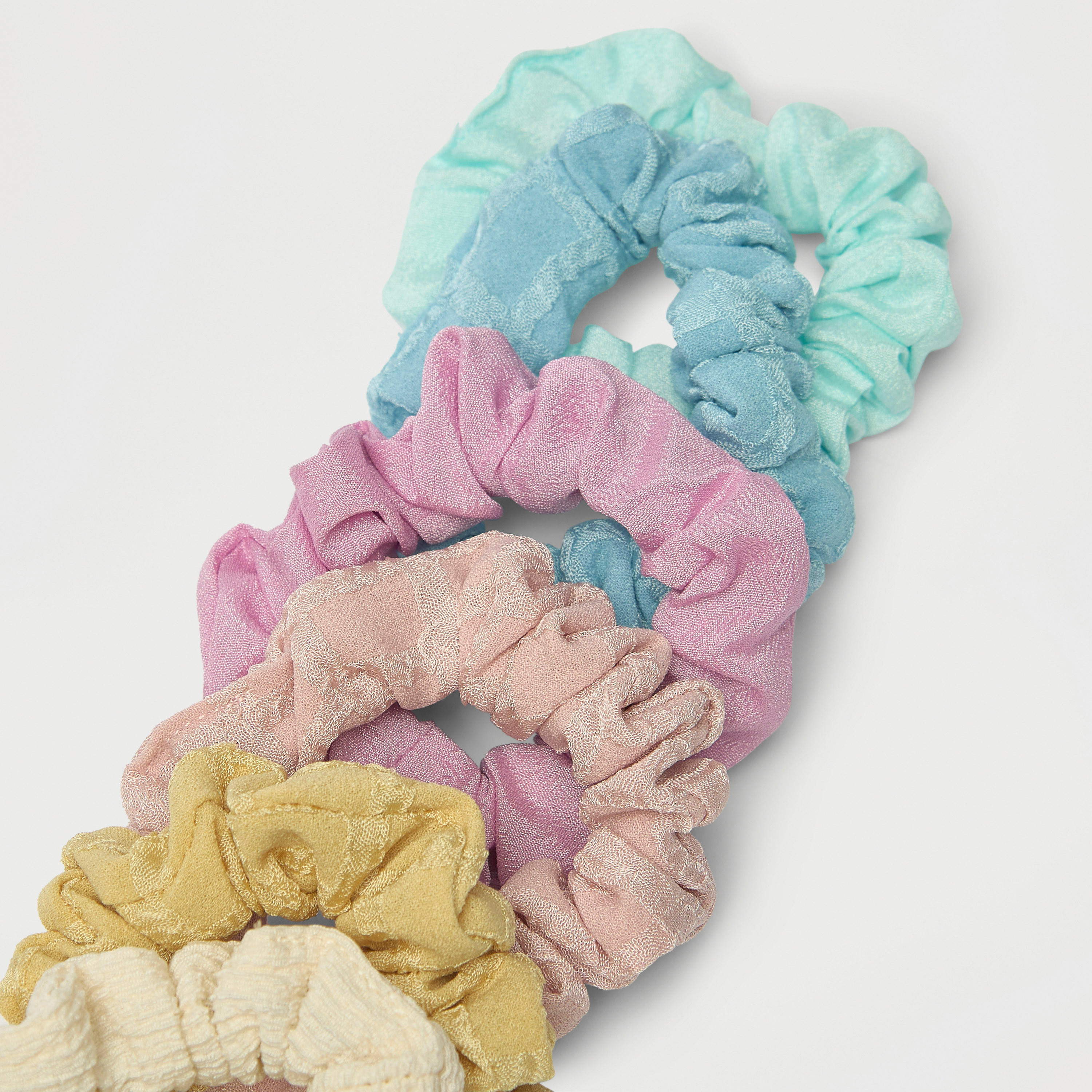 Set of 6 - Gloo Textured Scrunchies-women-hairaccessories-scrunchies-image-4