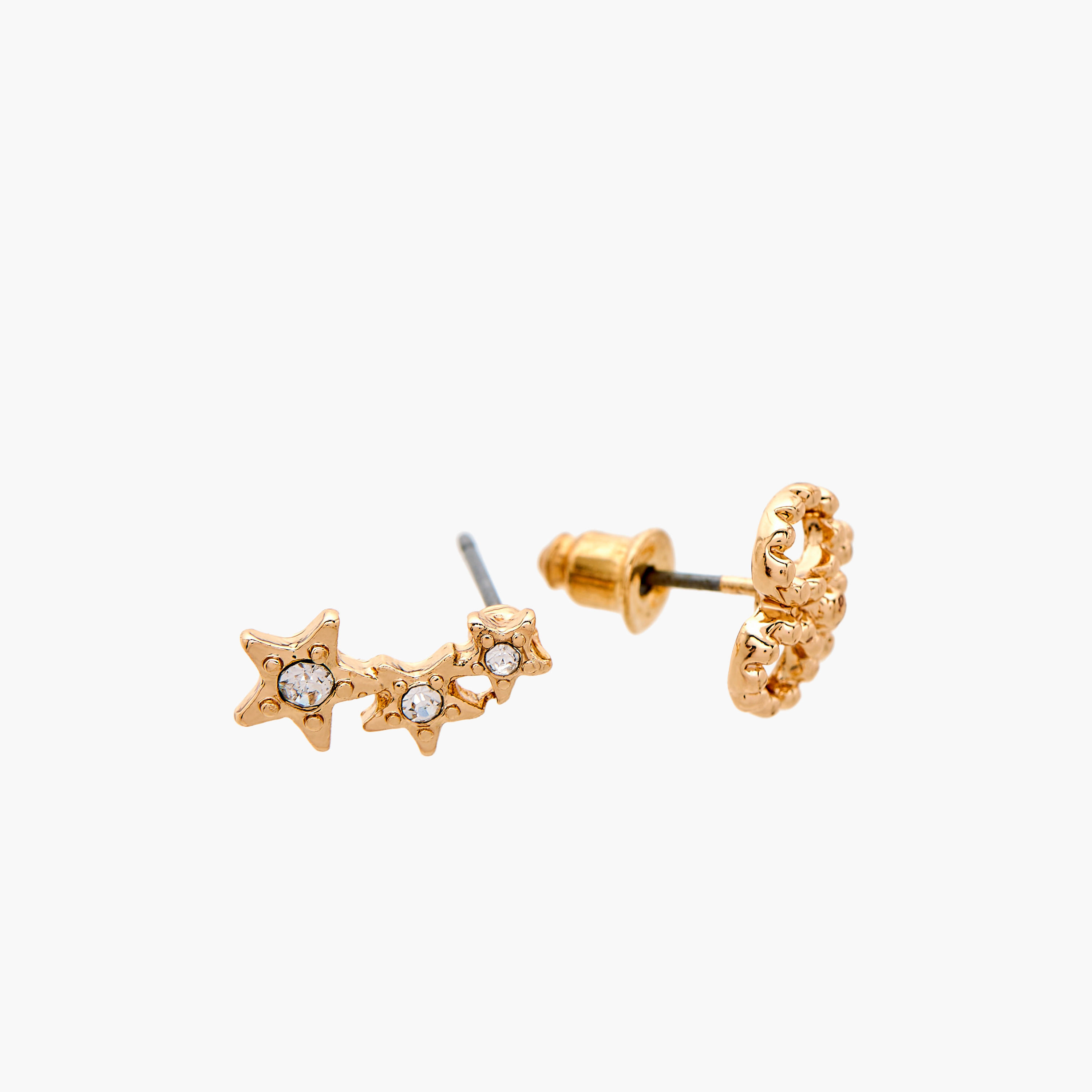 حلق ميتاليك مرصع بمكبس إغلاق خلفي من جلوو - مجموعة 12 زوج-women-watchesandjewellery-jewellery-earrings-image-4