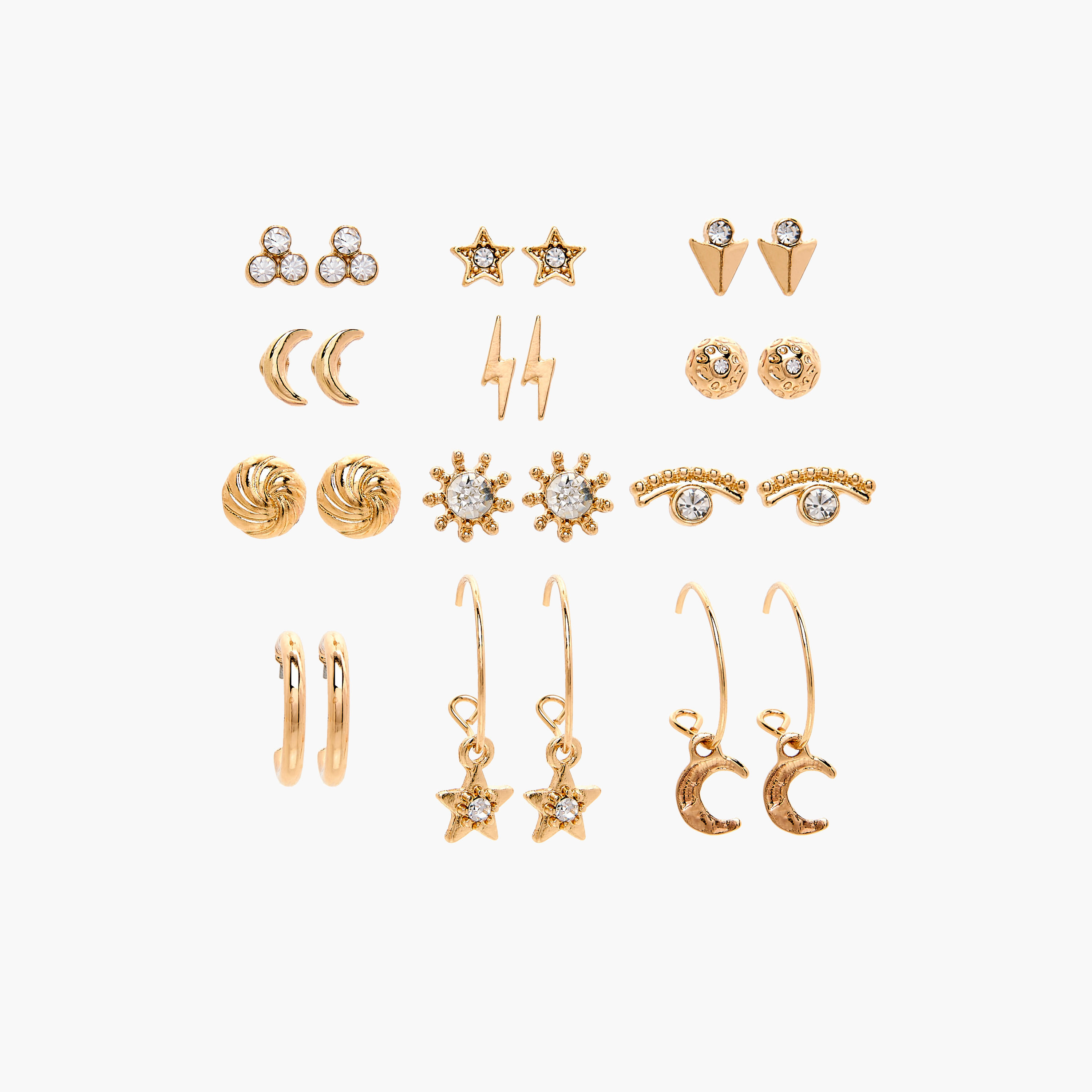 حلقان متنوعة من جلوو - طقم 12 زوج-women-watchesandjewellery-jewellery-earrings-image-1