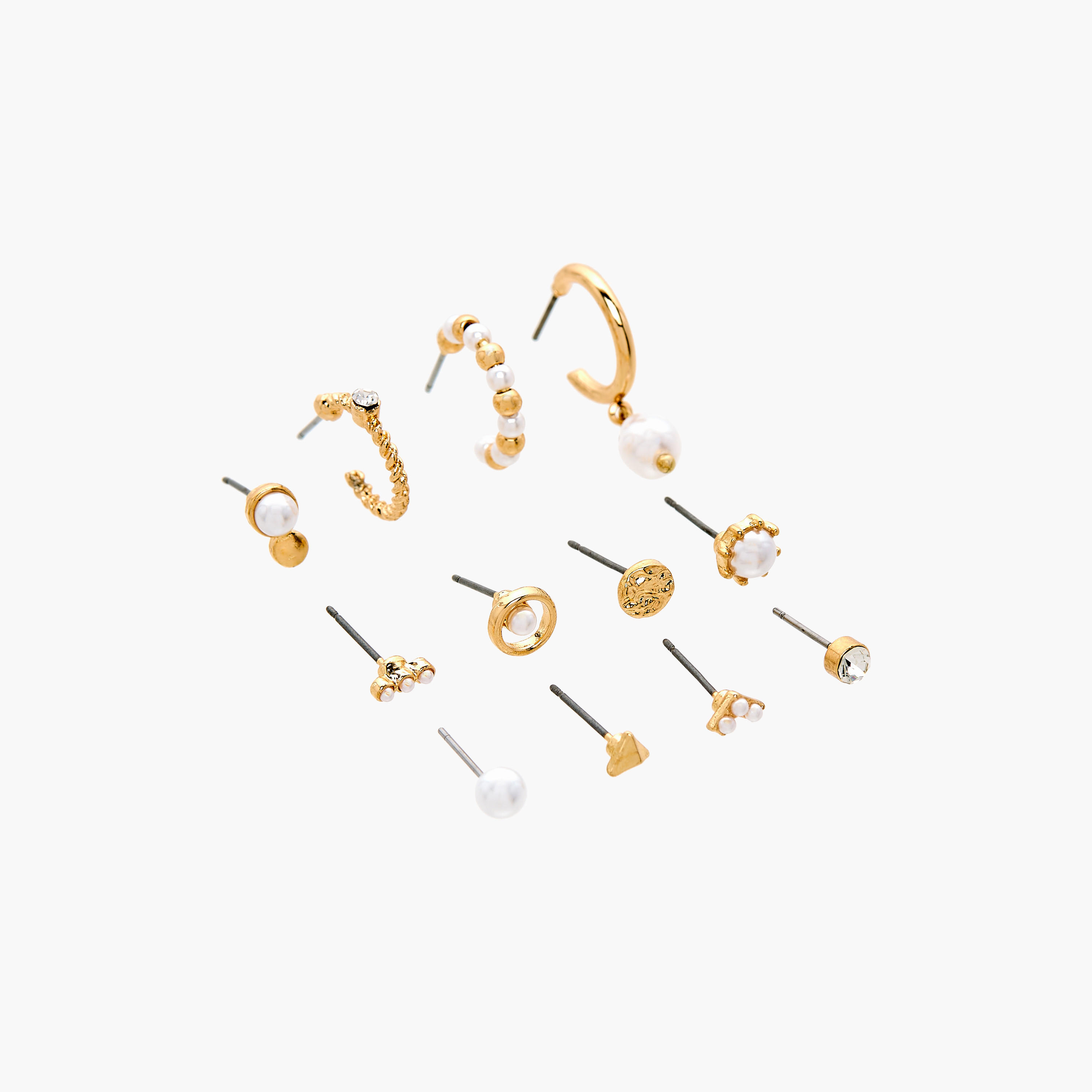 حلقان مزيّنة بمكبس إغلاق خلفي من جلوو - طقم من 12 زوج-women-watchesandjewellery-jewellery-earrings-image-2