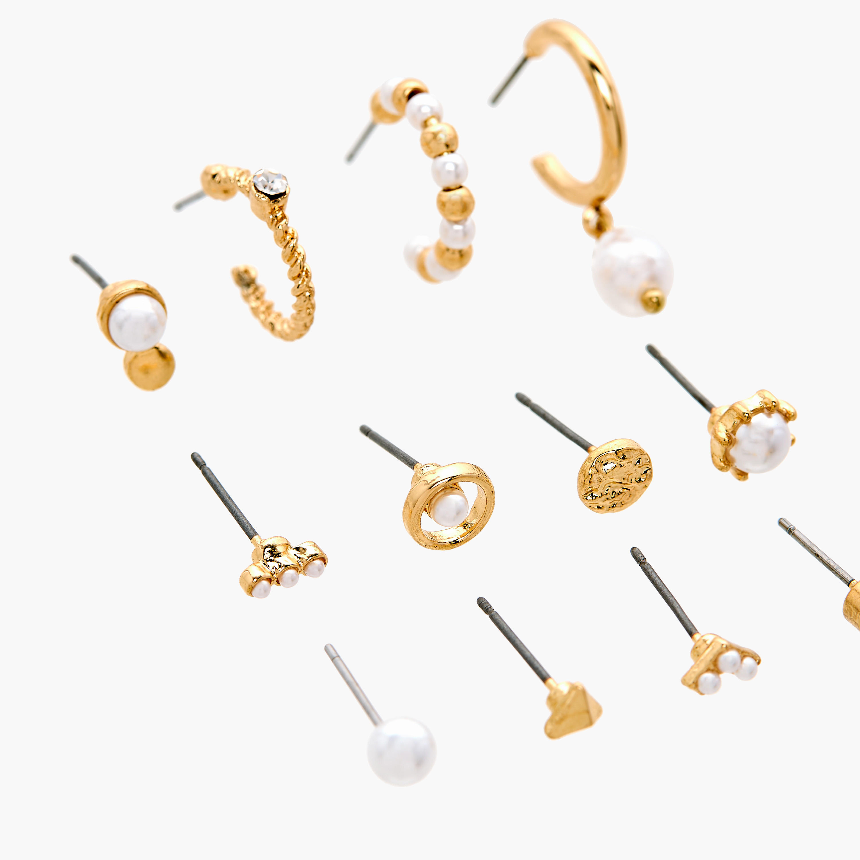 حلقان مزيّنة بمكبس إغلاق خلفي من جلوو - طقم من 12 زوج-women-watchesandjewellery-jewellery-earrings-image-3