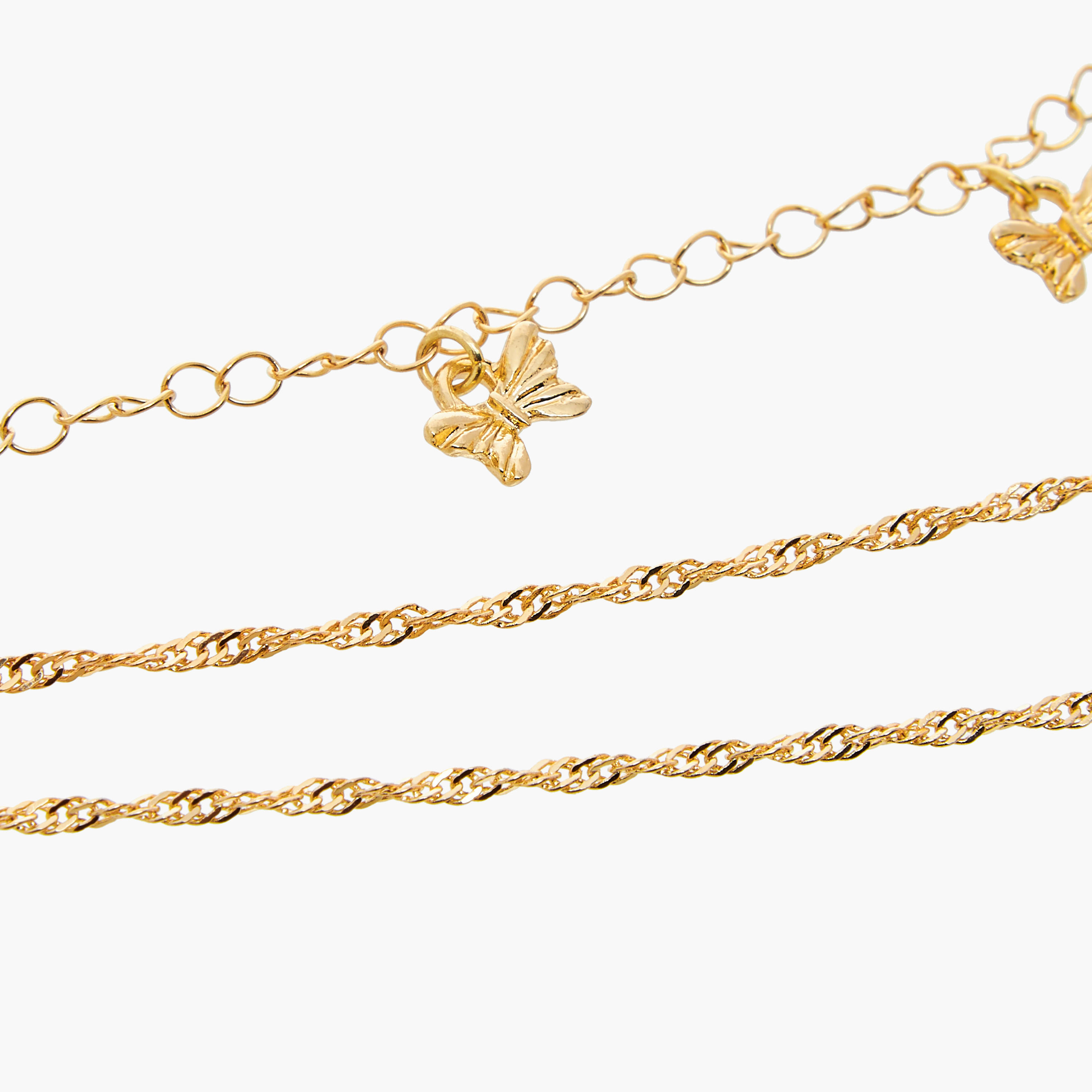 عقد متعدد الطبقات بدلاية فراشة مزيّنة ومشبك إغلاق من جلوو-women-watchesandjewellery-jewellery-necklacesandpendants-image-3
