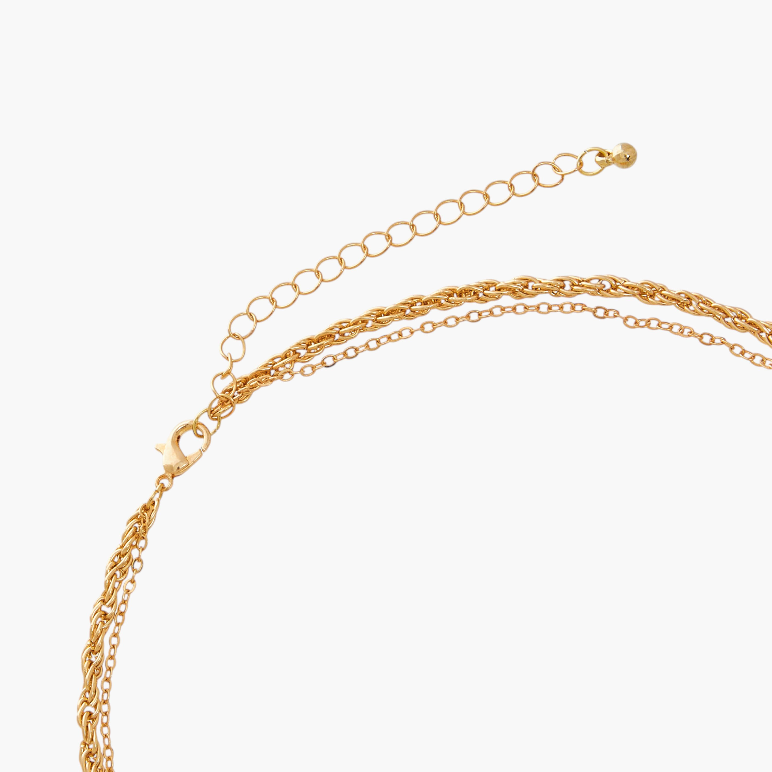 قلادة ميتاليك متعددة الطبقات بمشبك إغلاق من جلو-women-watchesandjewellery-jewellery-necklacesandpendants-image-4