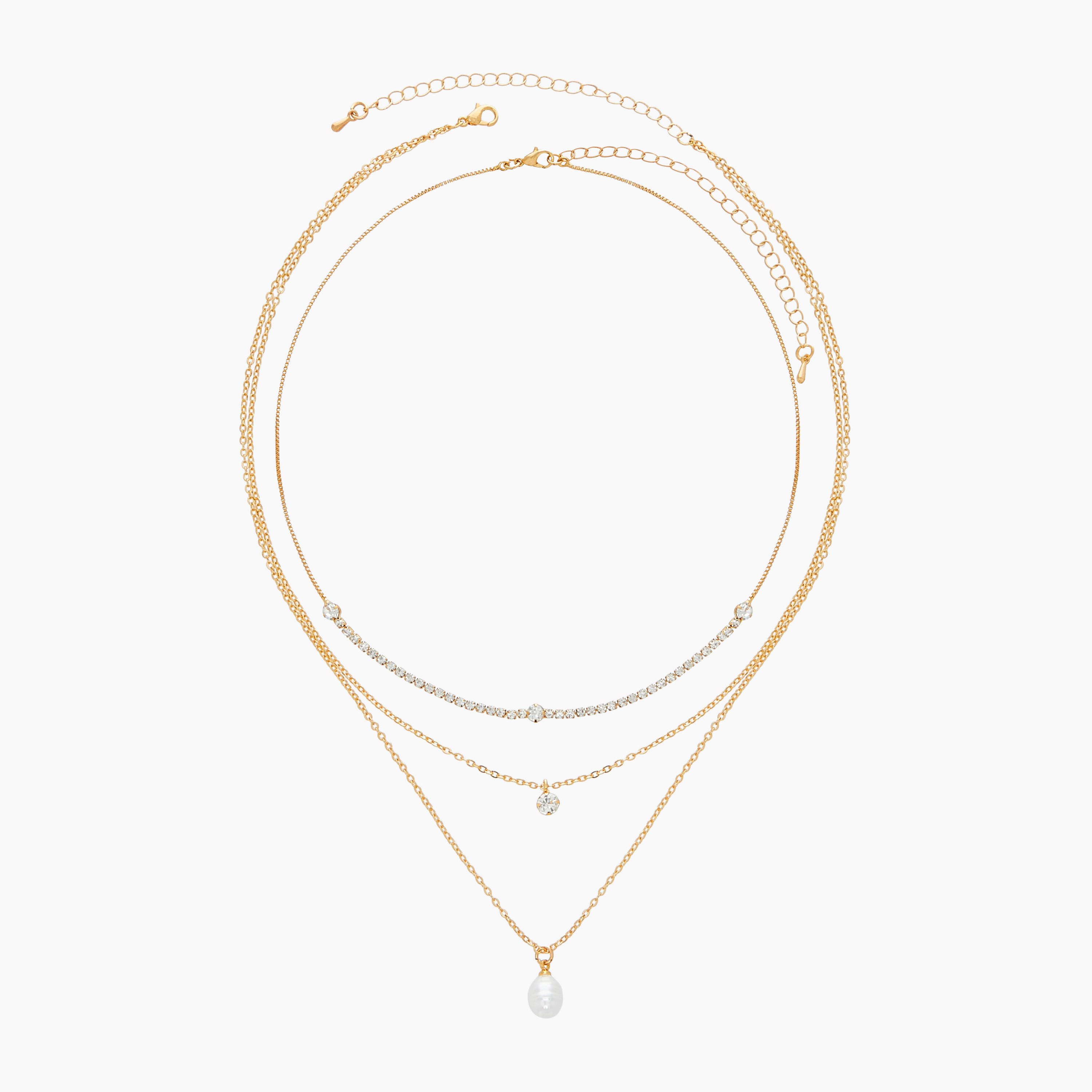 طقم قلادة سلسلة بمشبك إغلاق 3 قطع متنوعة من جلو-women-watchesandjewellery-jewellery-necklacesandpendants-image-1