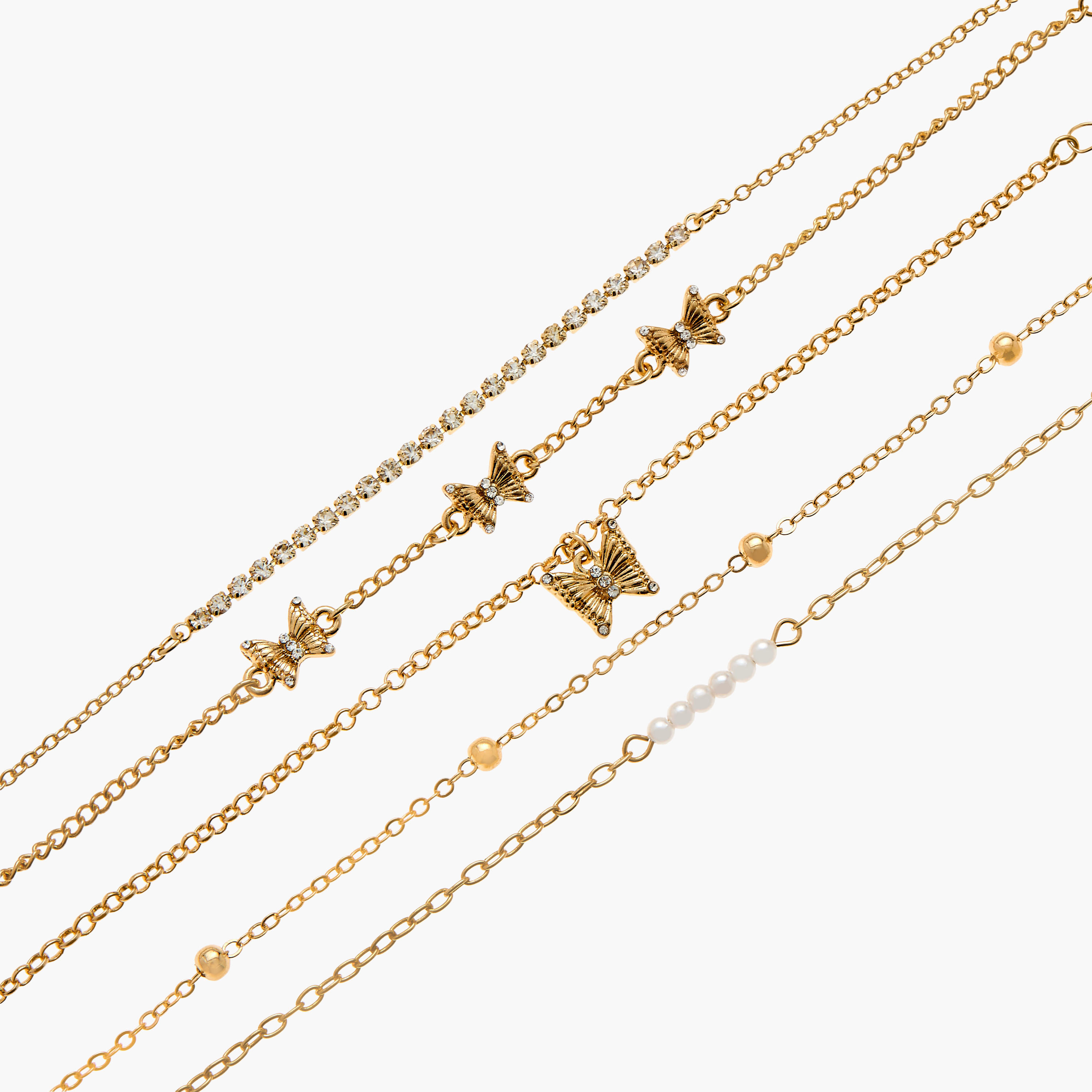 أسورة مزينة بمشبك إغلاق من جلوو - طقم من 5-women-watchesandjewellery-jewellery-banglesandbracelets-image-8