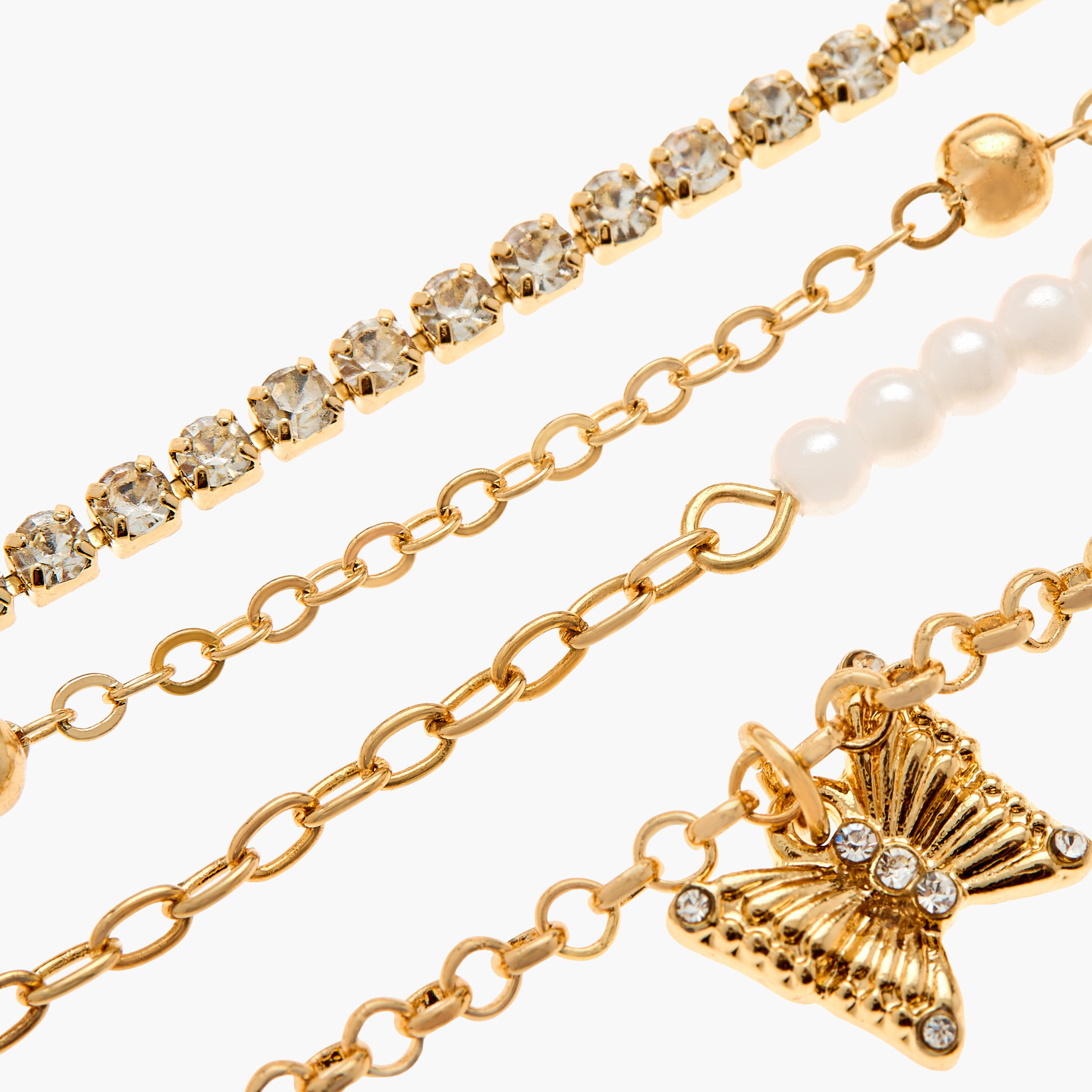 أسورة مزينة بمشبك إغلاق من جلوو - طقم من 5-women-watchesandjewellery-jewellery-banglesandbracelets-image-9