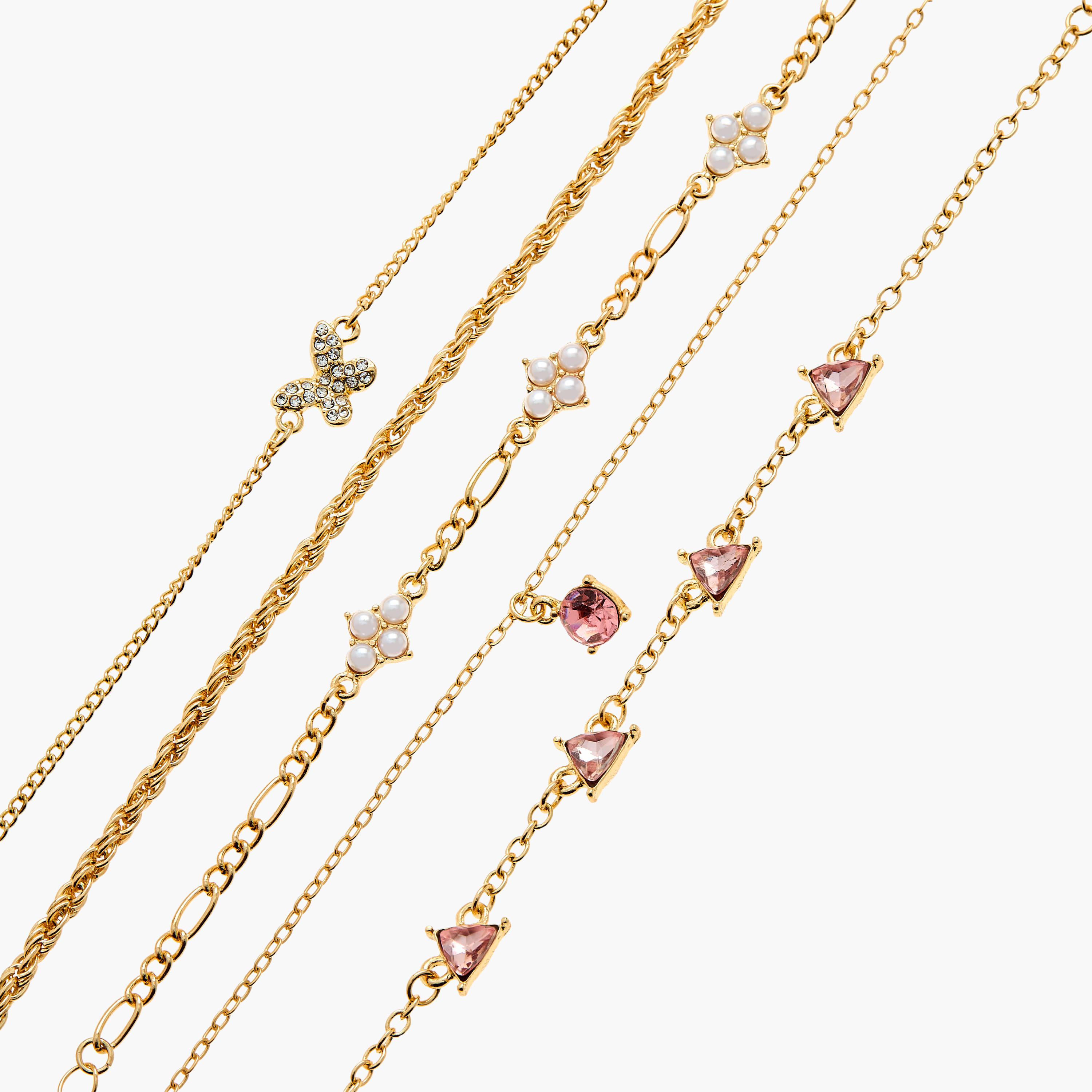 أساور متنوعة بمشبك إغلاق من جلوو - مجموعة من 5 قطع-women-watchesandjewellery-jewellery-banglesandbracelets-image-8
