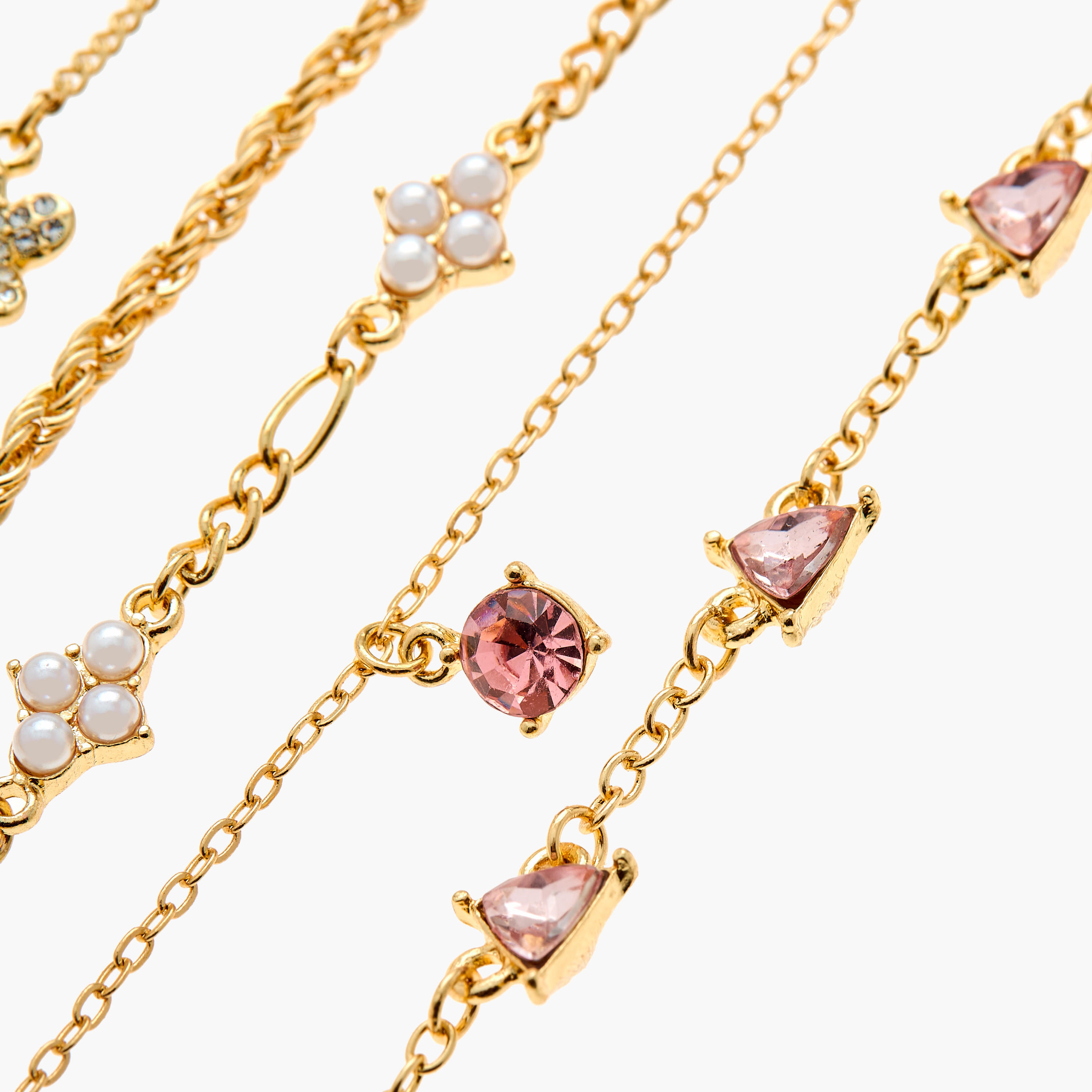 أساور متنوعة بمشبك إغلاق من جلوو - مجموعة من 5 قطع-women-watchesandjewellery-jewellery-banglesandbracelets-image-9