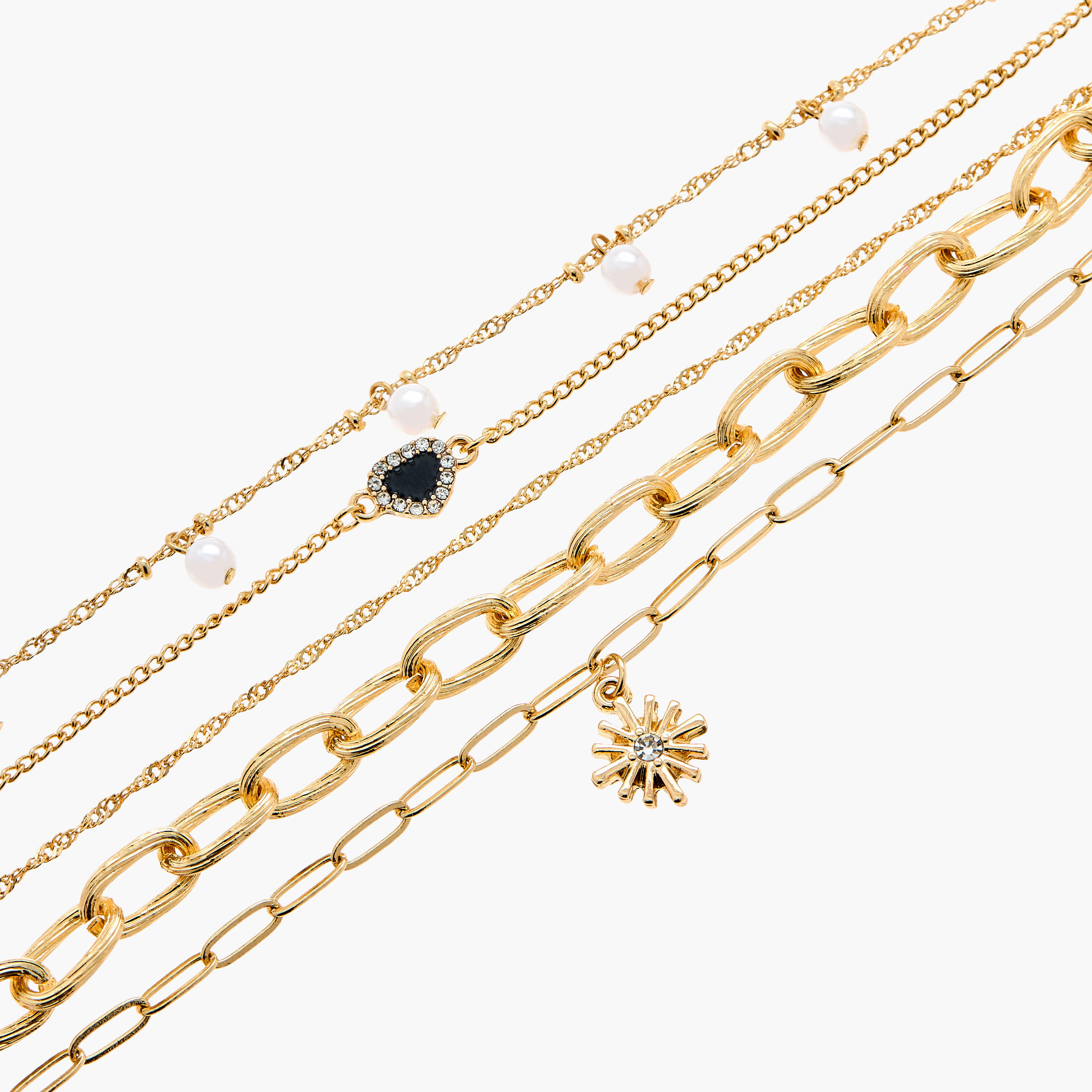طقم أساور بمشبك إغلاق 5 قطع متنوعة من جلو-women-watchesandjewellery-jewellery-banglesandbracelets-image-8
