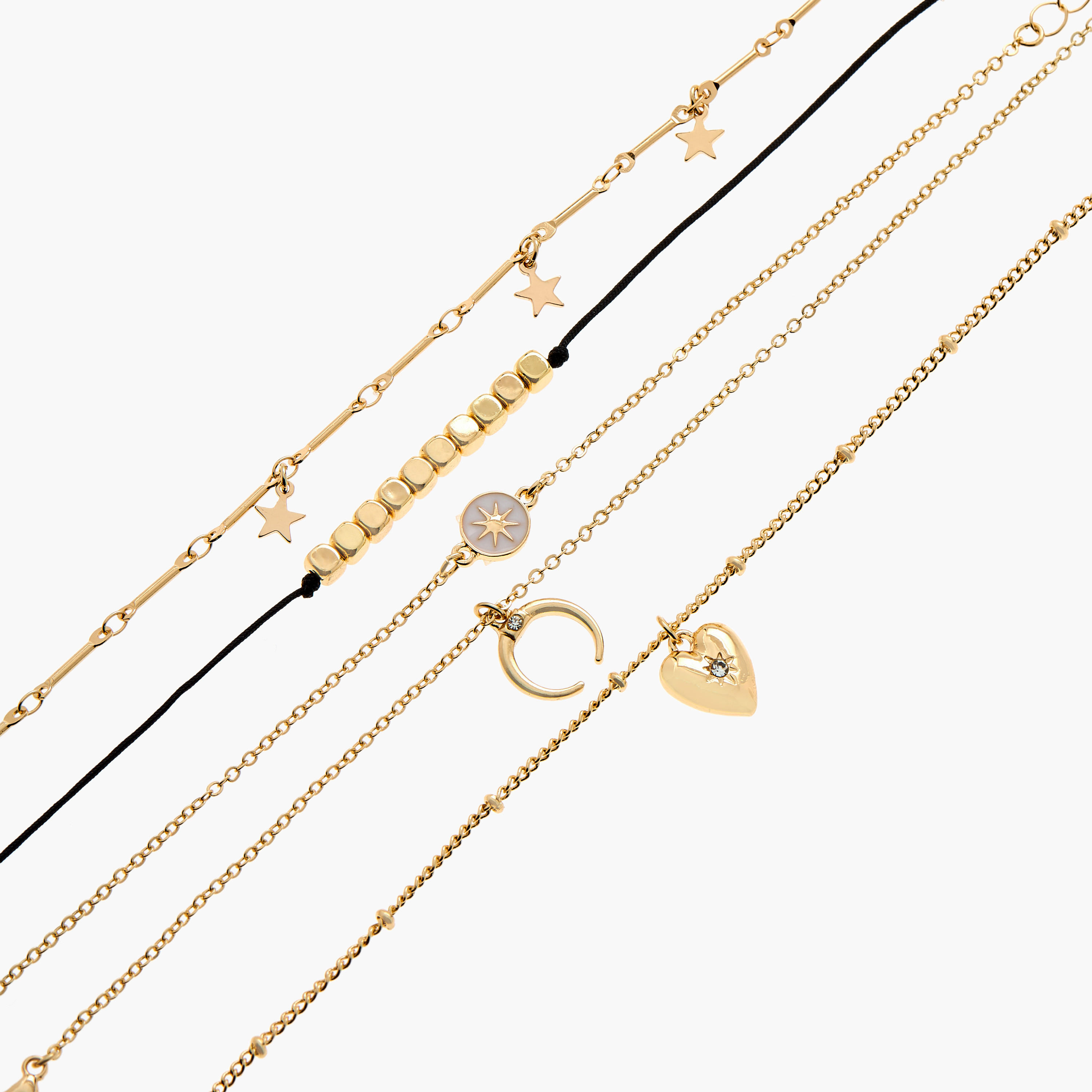 أساور متنوعة بمشبك إغلاق من جلو - مجموعة من 5 قطع-women-watchesandjewellery-jewellery-banglesandbracelets-image-8